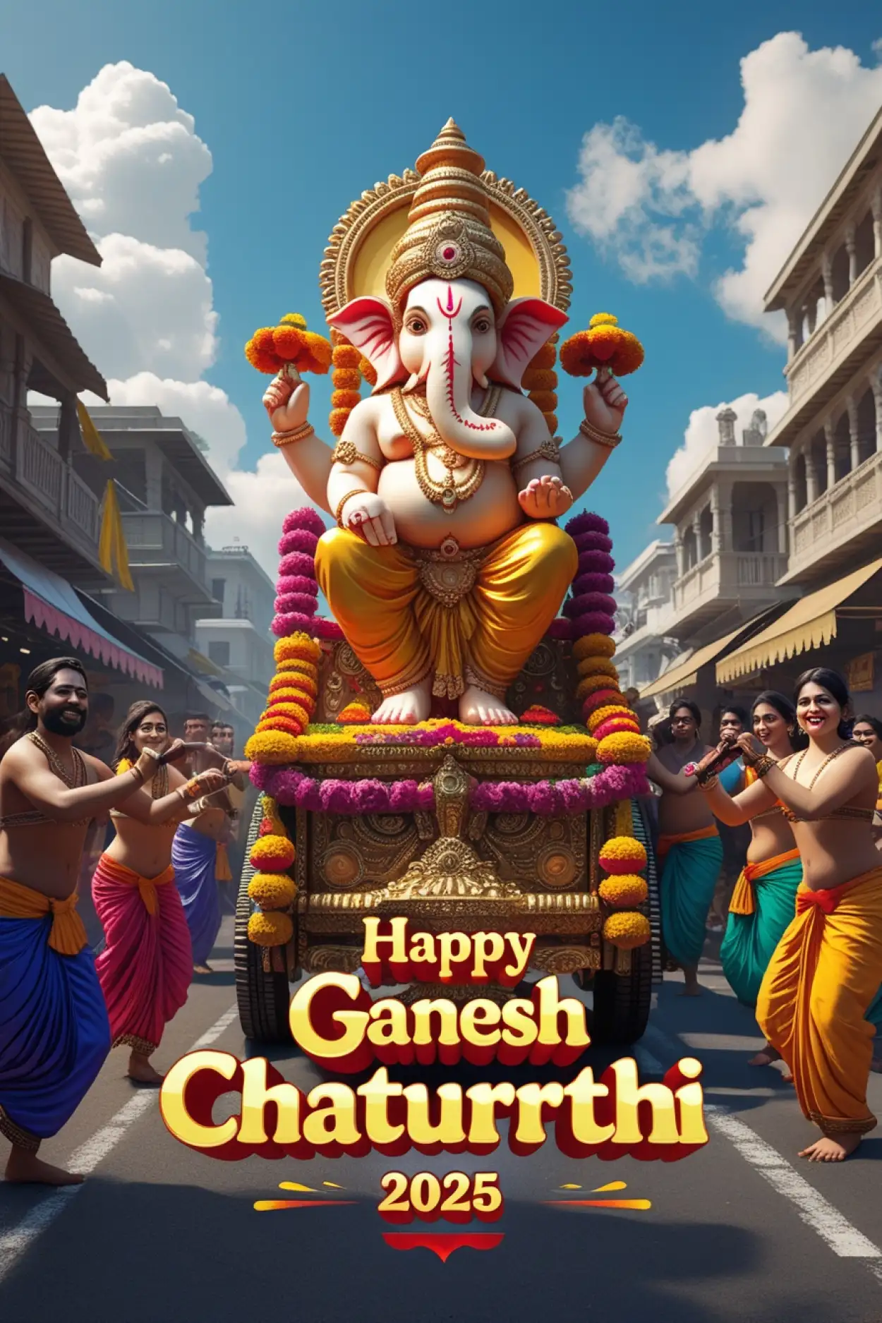 Free Download Happy Ganesh Chaturthi 2025 Office Celebration Wishes - High Quality Happy Ganesh Chaturthi 2025 Background