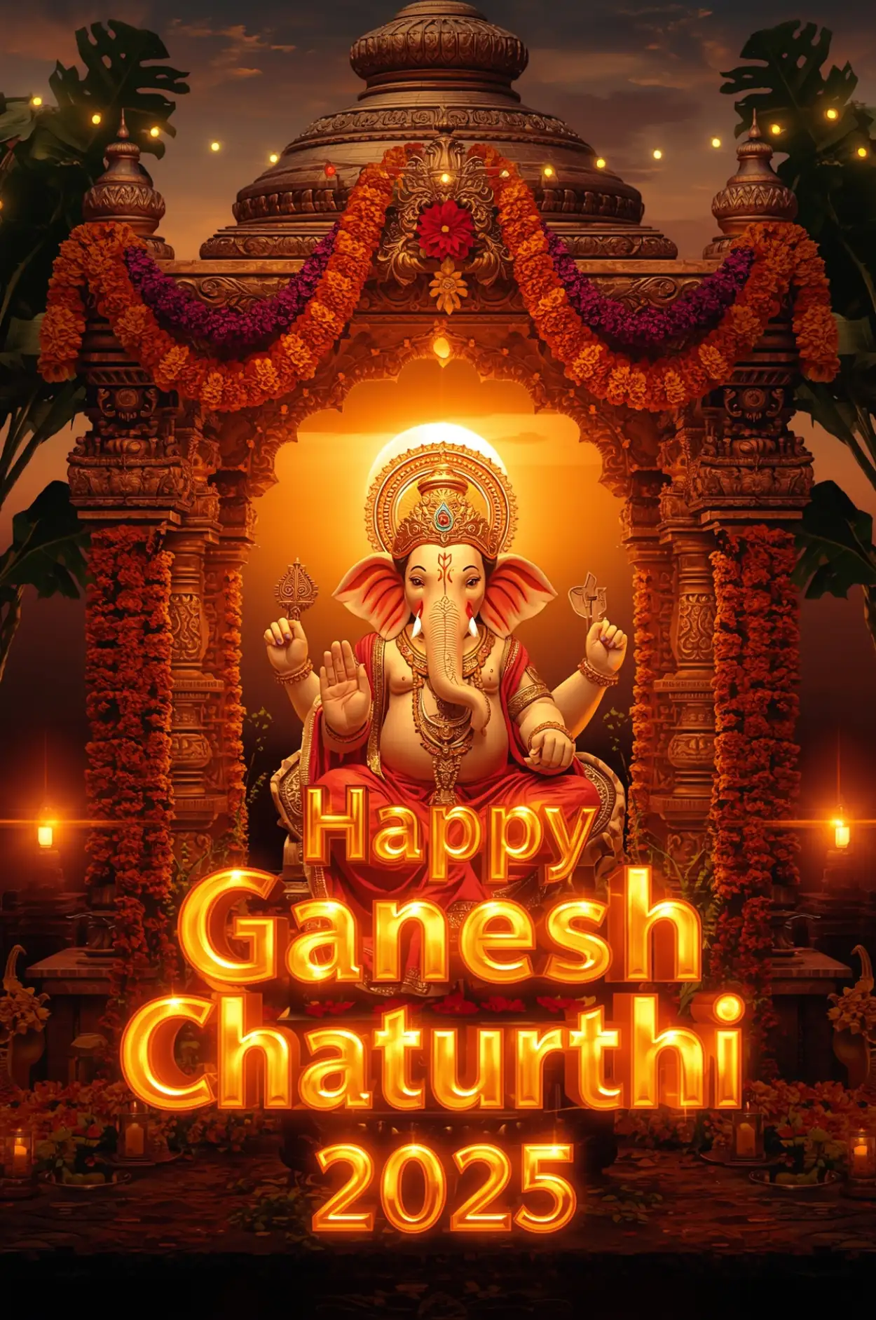 Free Download Happy Ganesh Chaturthi 2025 SMS In English - High Quality Happy Ganesh Chaturthi 2025 Background