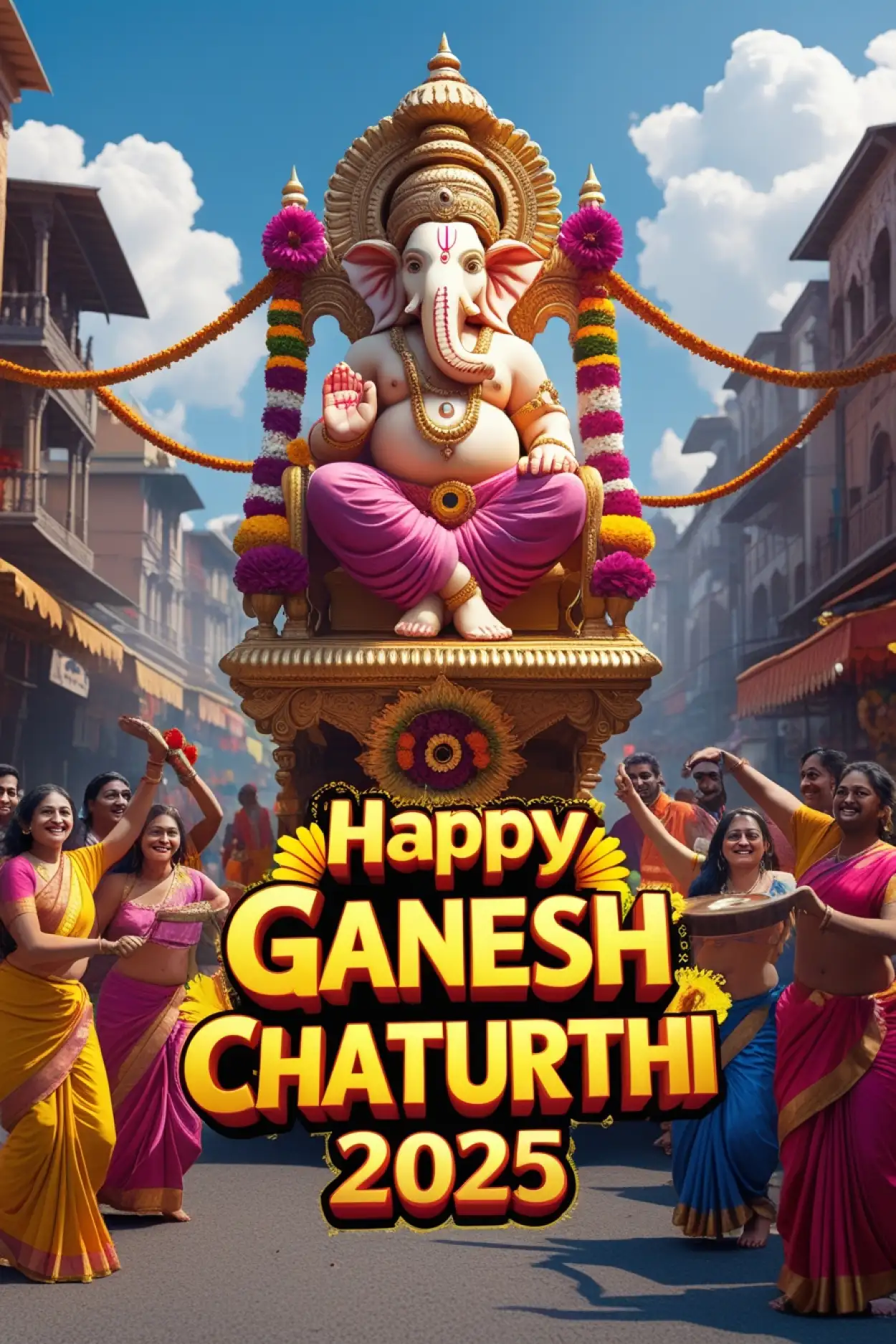 Free Download Happy Ganesh Chaturthi 2025 Wallpaper With Quotes - High Quality Happy Ganesh Chaturthi 2025 Background
