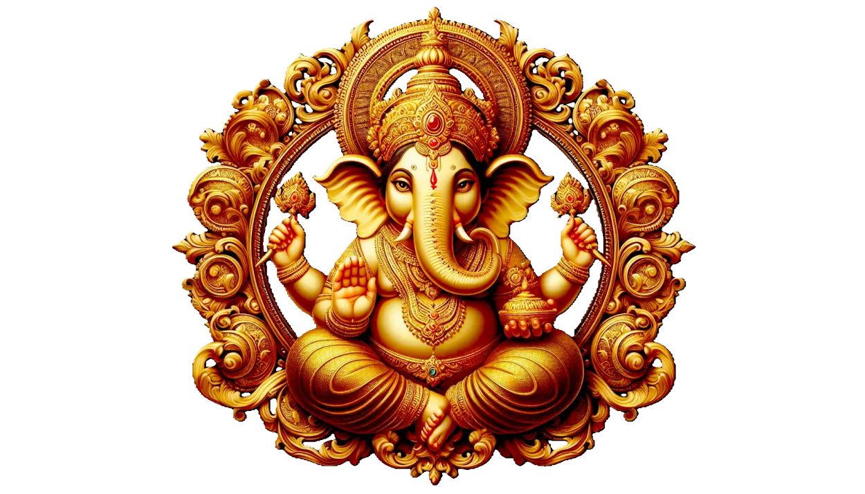 Happy Ganesh Chaturthi Gold Ganesha Png Image - Royalty Free Ganesh Image | Pngmagic Free Download Happy Ganesh Chaturthi Gold Ganesha Png Image - High Quality Ganesh PNG Image