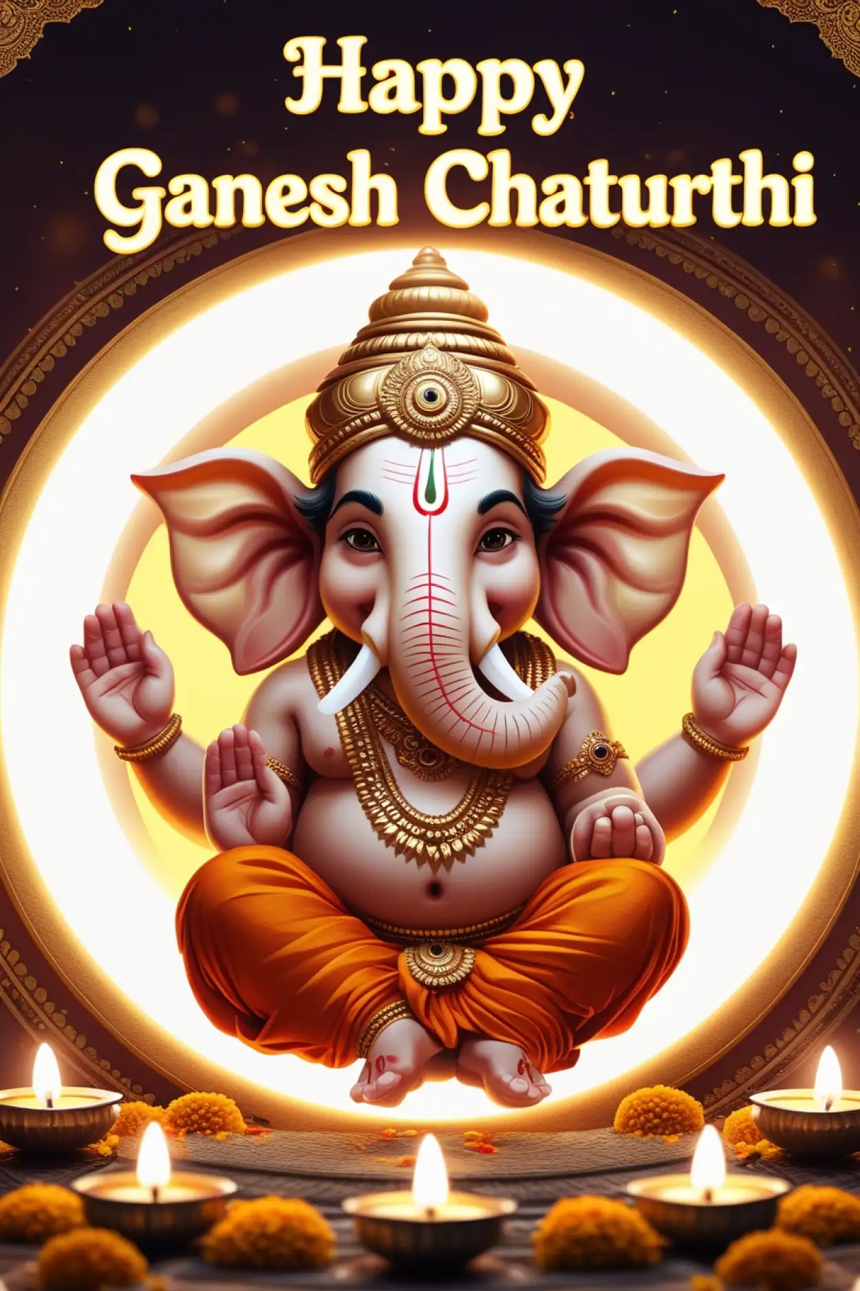 Free Download Happy Ganesh Chaturthi Wishes Greetings Card - High Quality Happy Ganesh Chaturthi Wishes Background