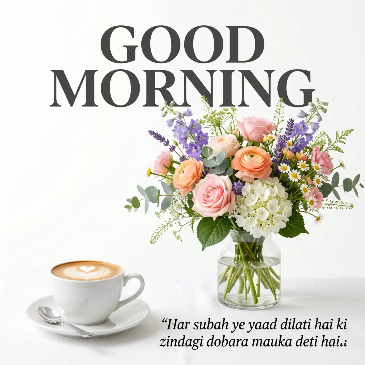 Free Download Happy Good Morning Flowers And Coffee - High Quality Good Morning Flowers And Coffee Image