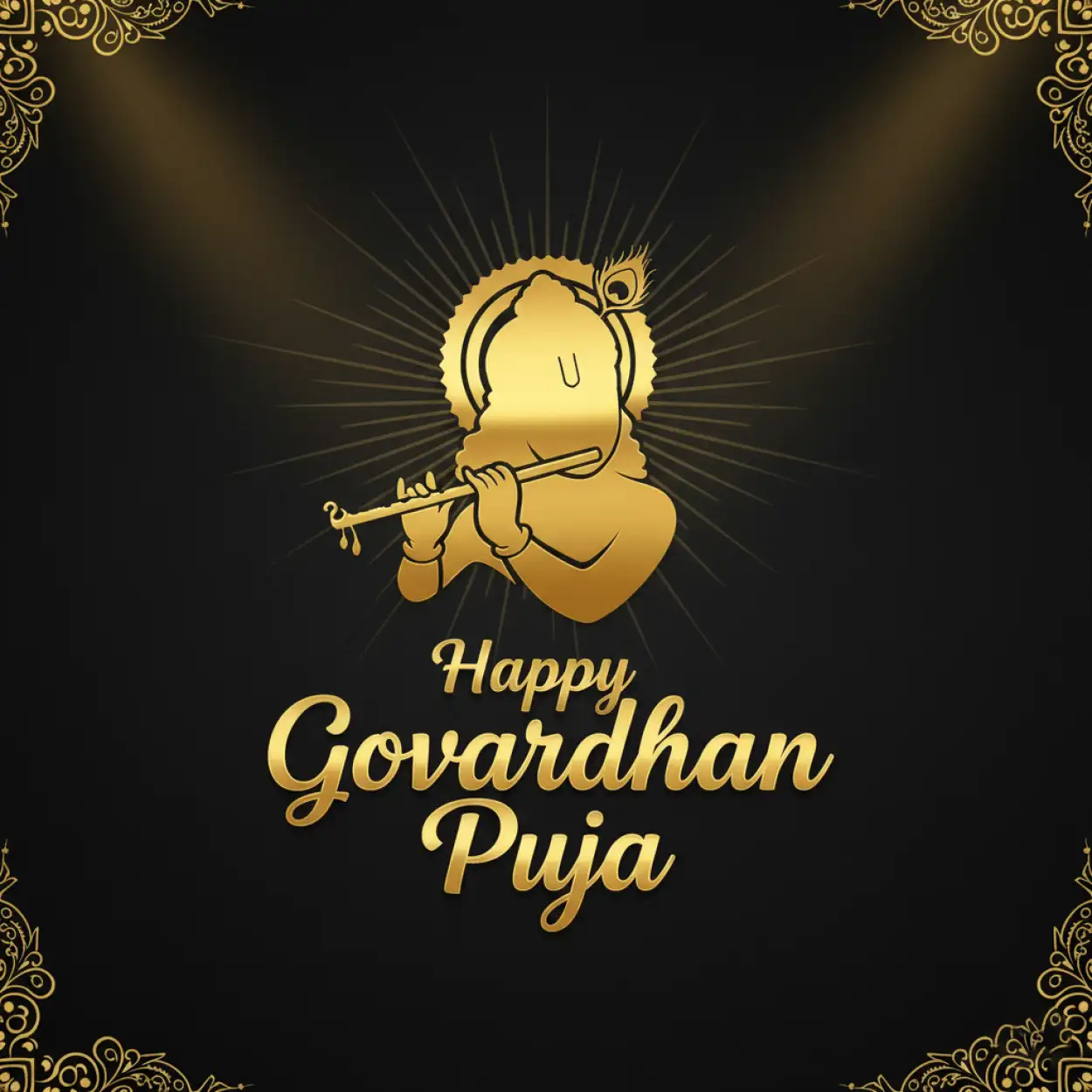 Free Download Happy Govardhan Puja Banner Design For Social Media - High Quality Happy Govardhan Puja Image