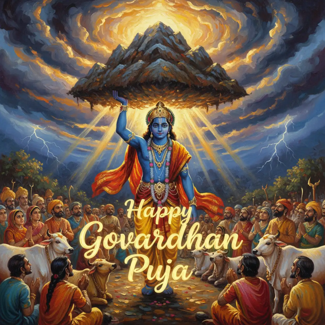 Free Download Happy Govardhan Puja Beautiful Hd Wallpaper Download - High Quality Happy Govardhan Puja Image