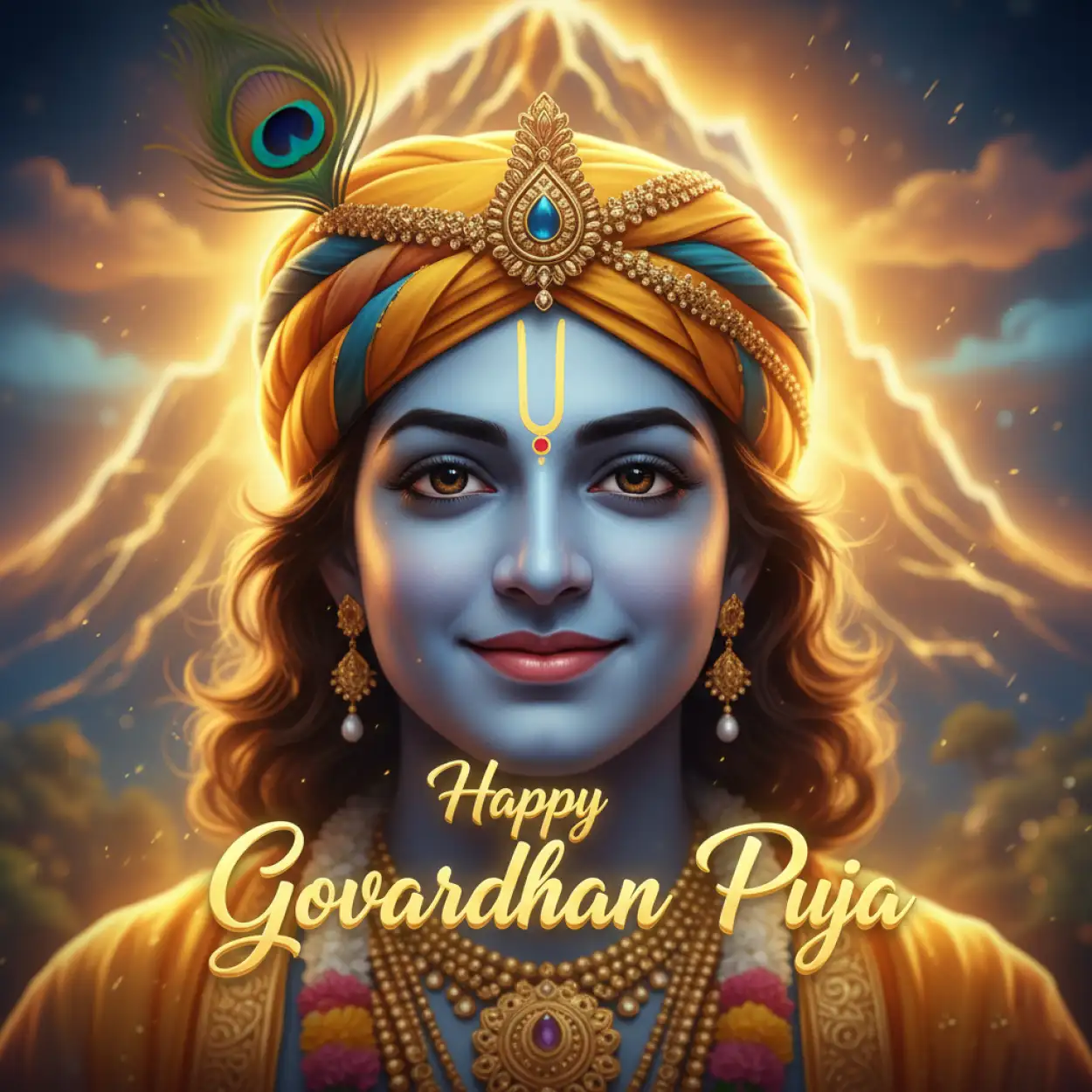 Free Download Happy Govardhan Puja Photo With Sweet Prasad And Annakut - High Quality Happy Govardhan Puja Background