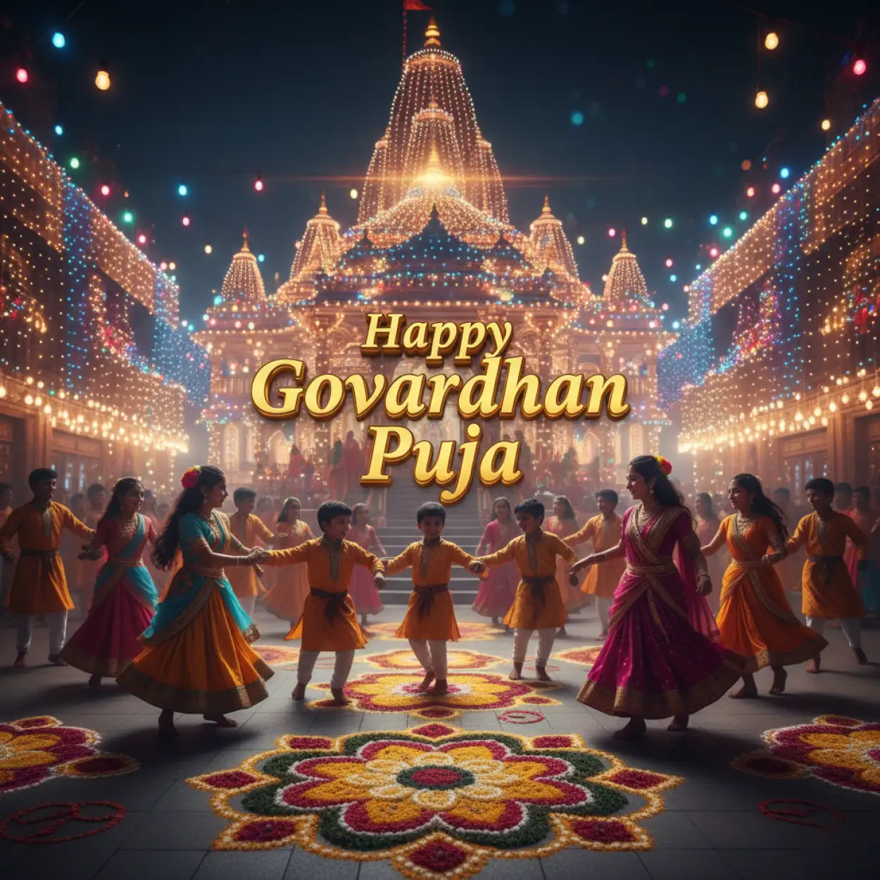 Free Download Happy Govardhan Puja Quotes With Krishna Photo For Social Media - High Quality Happy Govardhan Puja Image