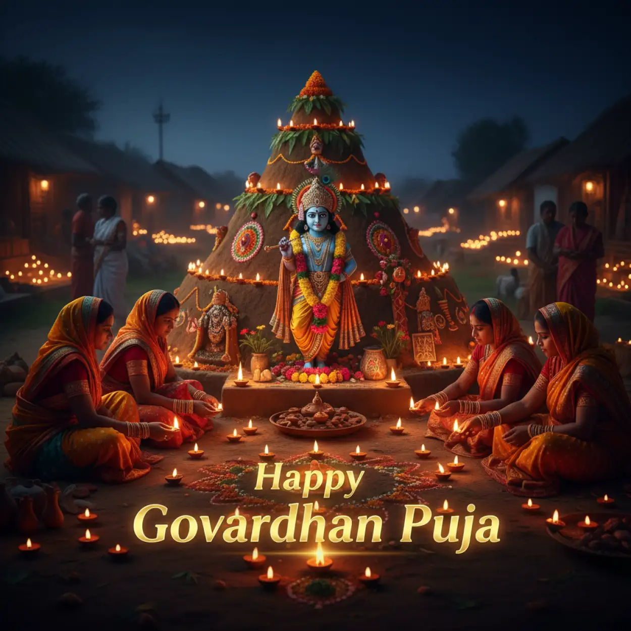 Free Download Happy Govardhan Puja Shayari In Hindi For Whatsapp Status - High Quality Happy Govardhan Puja Image