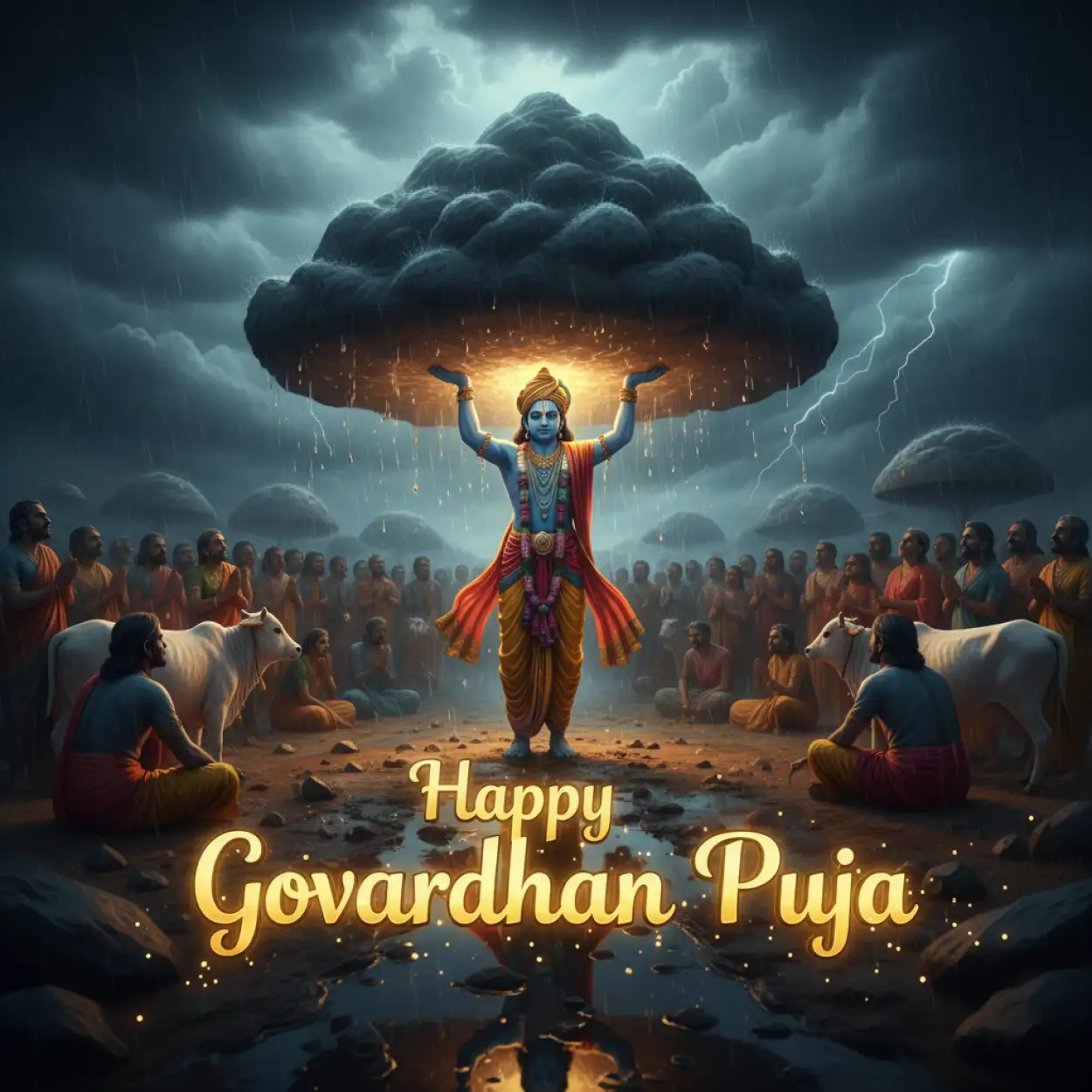 Free Download Happy Govardhan Puja Video Background Free For Editing - High Quality Happy Govardhan Puja Background