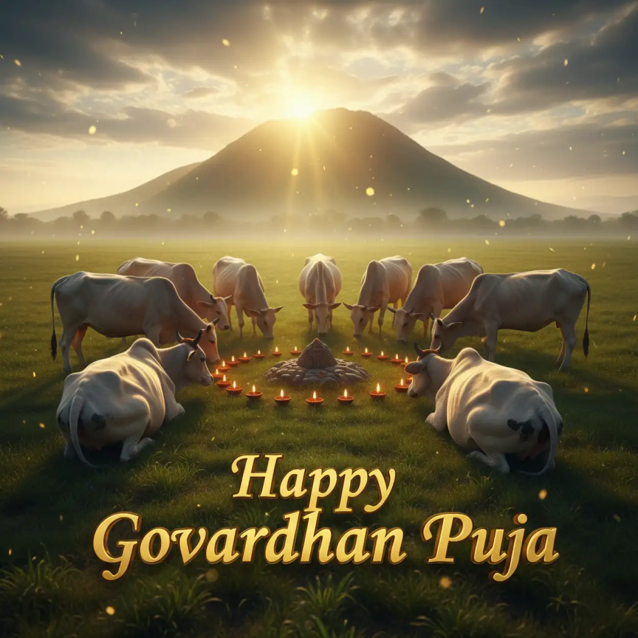 Happy Govardhan Puja Wishes With Mountain And Cow Images - Royalty Free Happy Govardhan Puja Image | Pngmagic Free Download Happy Govardhan Puja Wishes With Mountain And Cow Images - High Quality Happy Govardhan Puja Background