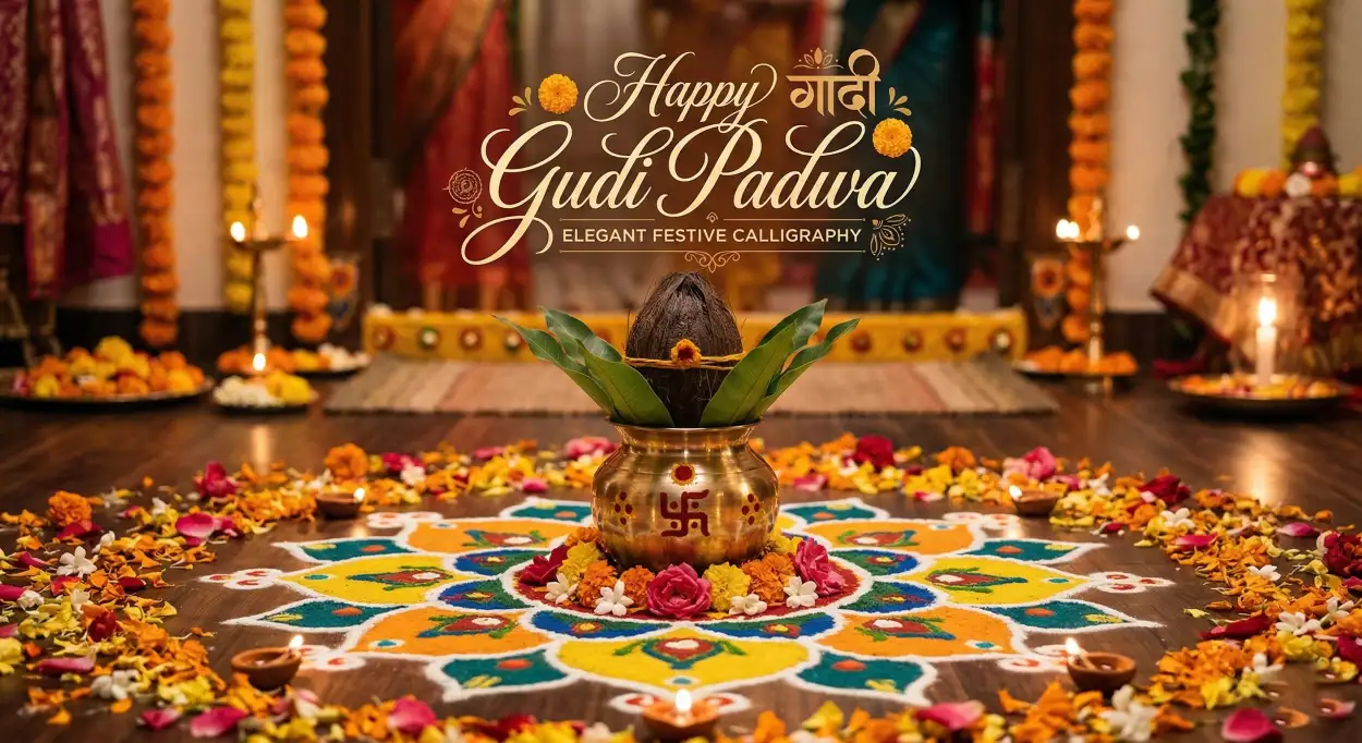 Free Download Happy Gudi Padwa Wishes Creative Festival Greeting - High Quality Happy Gudi Padwa Wishes Image