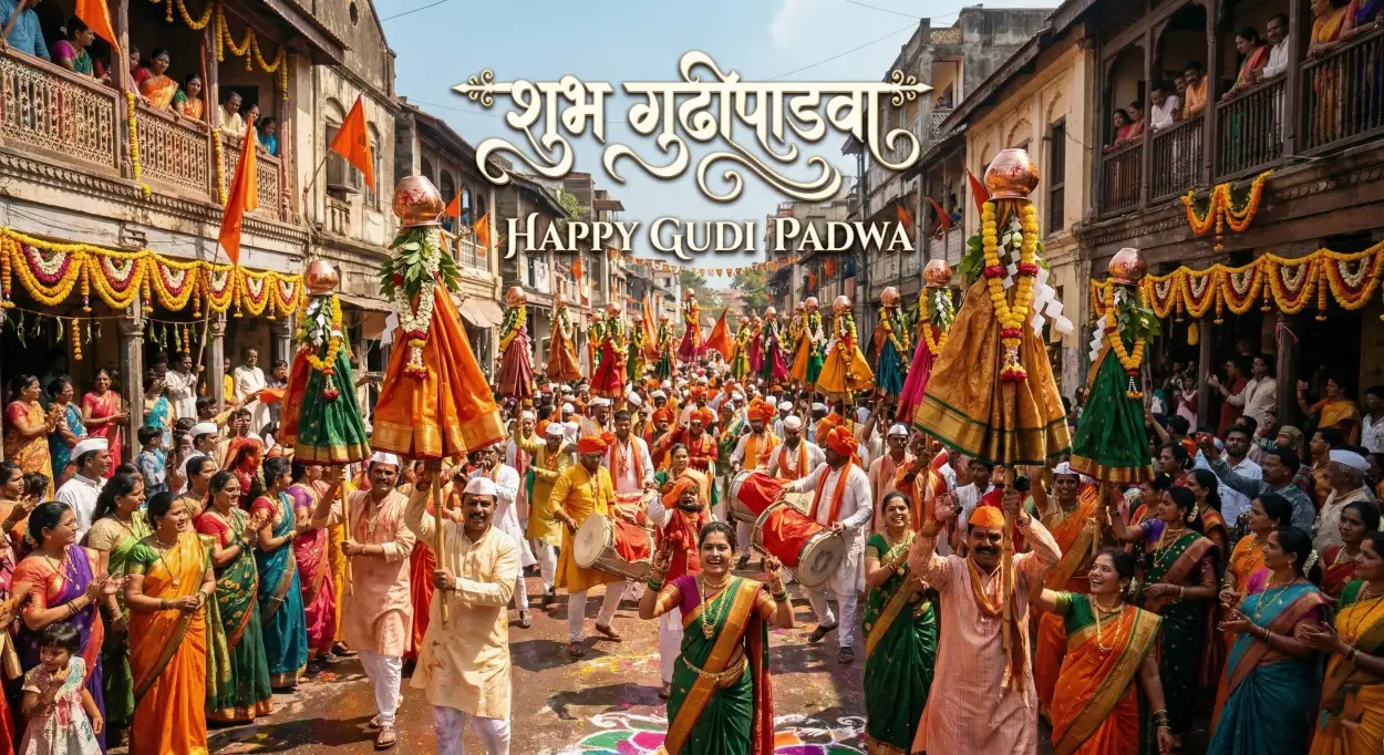 Free Download Happy Gudi Padwa Wishes Greeting Card - High Quality Happy Gudi Padwa Wishes Image
