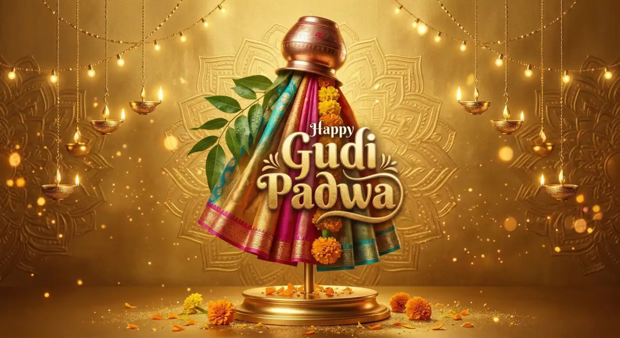 Free Download Happy Gudi Padwa Wishes Poster - High Quality Happy Gudi Padwa Wishes Image