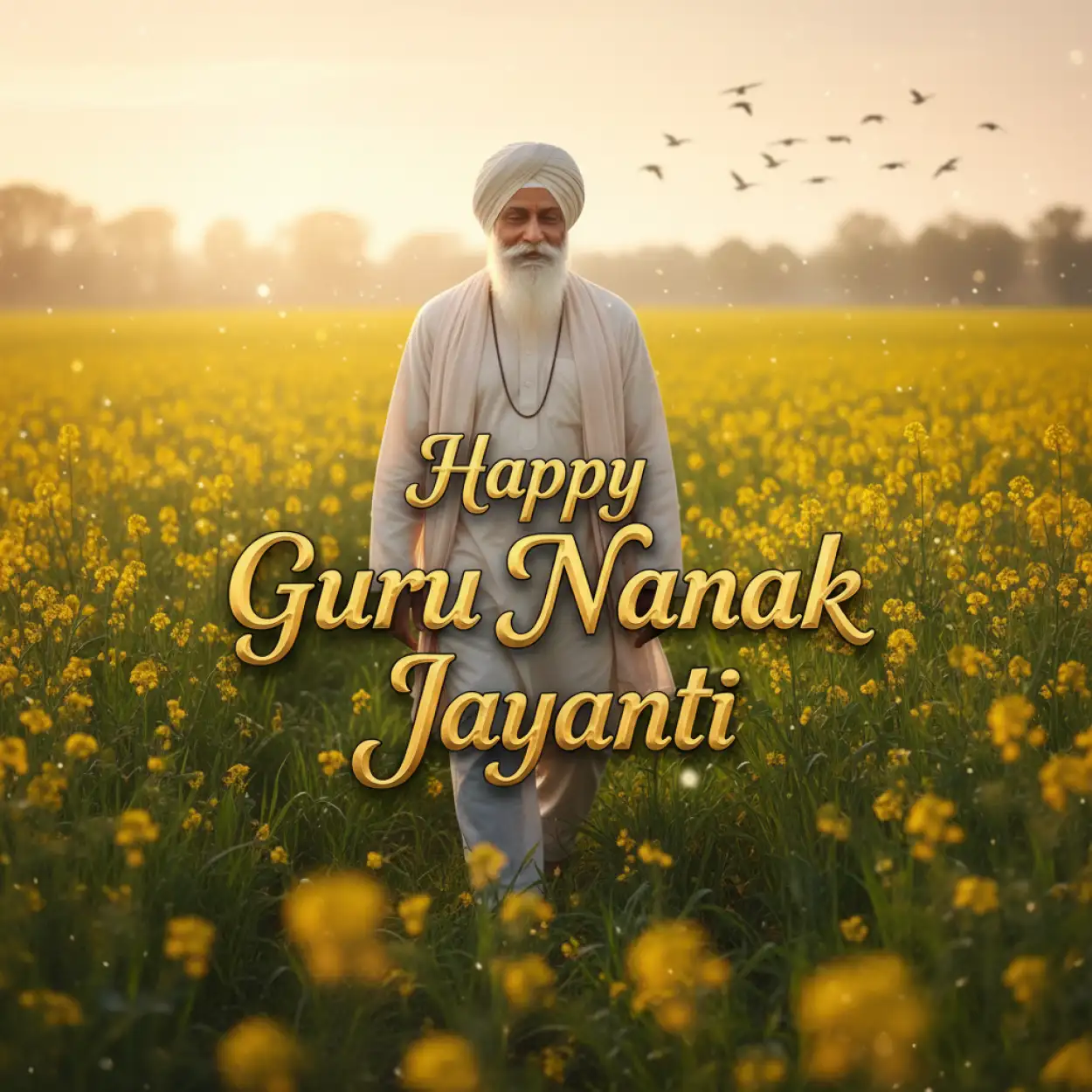 Free Download Happy Guru Nanak Jayanti Greeting Card Design In Hindi - High Quality Happy Guru Nanak Jayanti Image