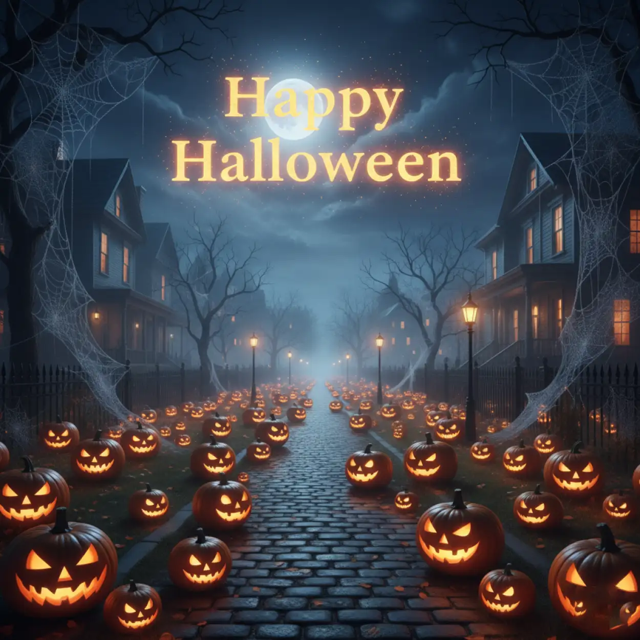 Free Download Happy Halloween 2025 Haunted House Background - High Quality Happy Halloween 2025 Background