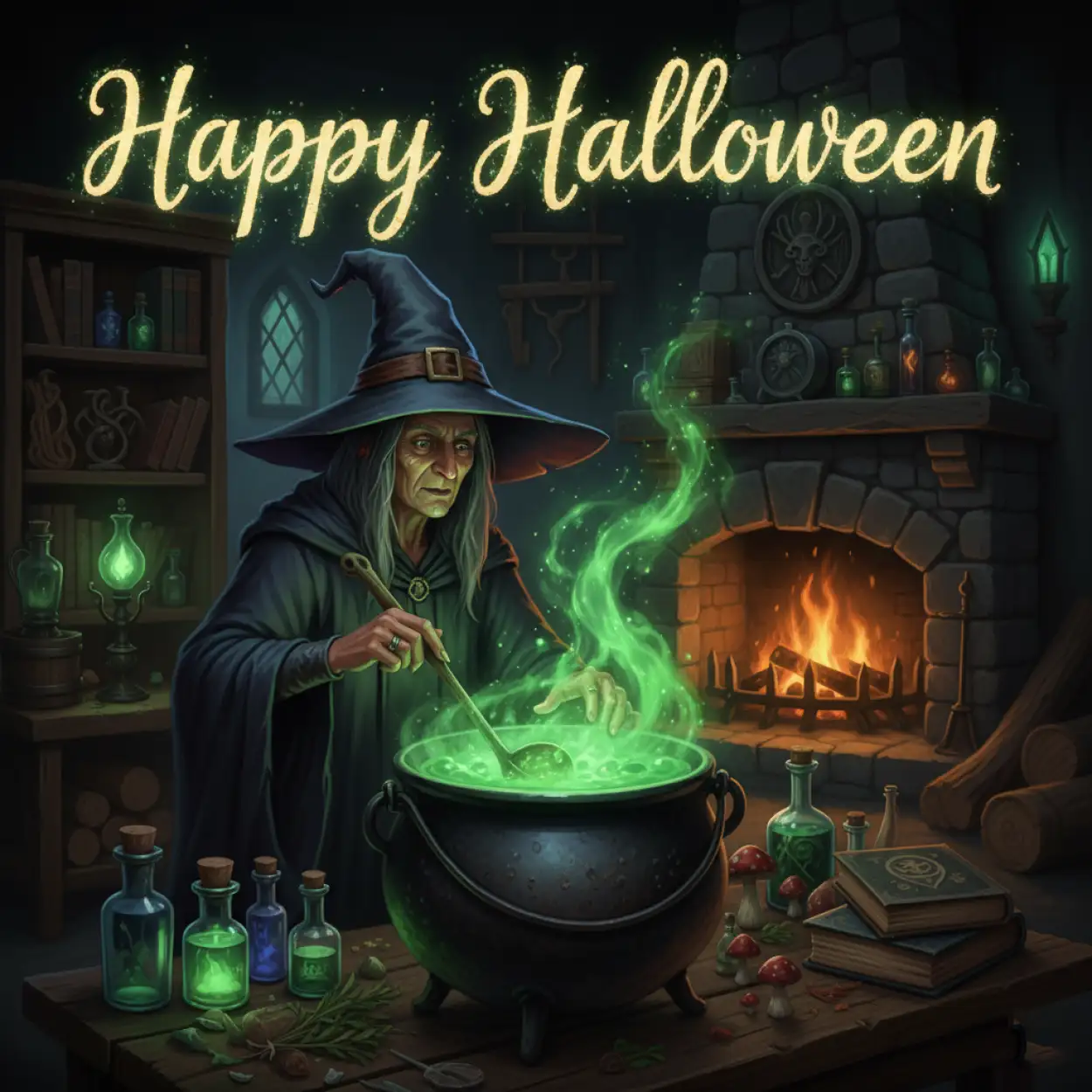 Free Download Happy Halloween 2025 Neon Light Background - High Quality Happy Halloween 2025 Background