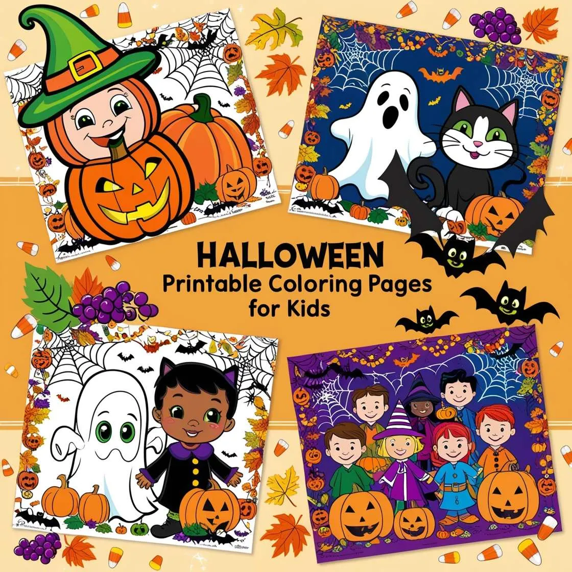 Free Download Happy Halloween Printable Coloring Pages For Kids - High Quality Happy Halloween Background