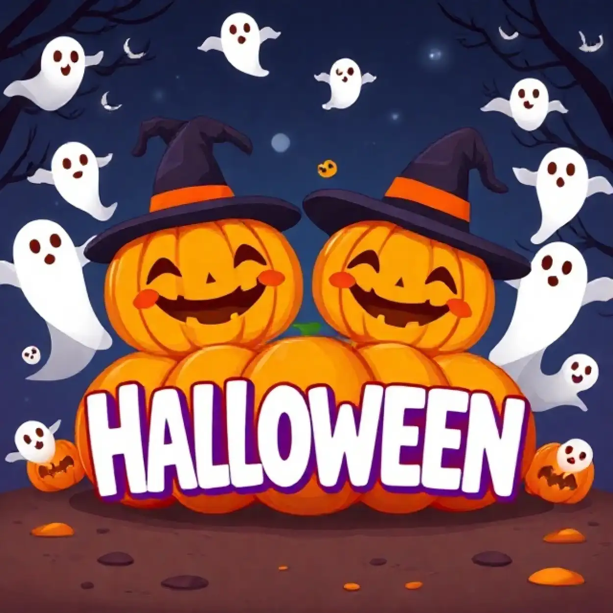 Free Download Happy Halloween Spooky Night Background Hd - High Quality Happy Halloween Background