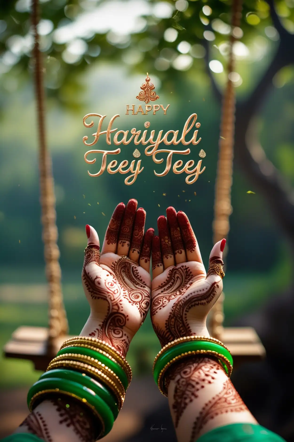 Free Download Happy Hariyali Teej Images With Text In Hindi - High Quality Happy Hariyali Teej Image