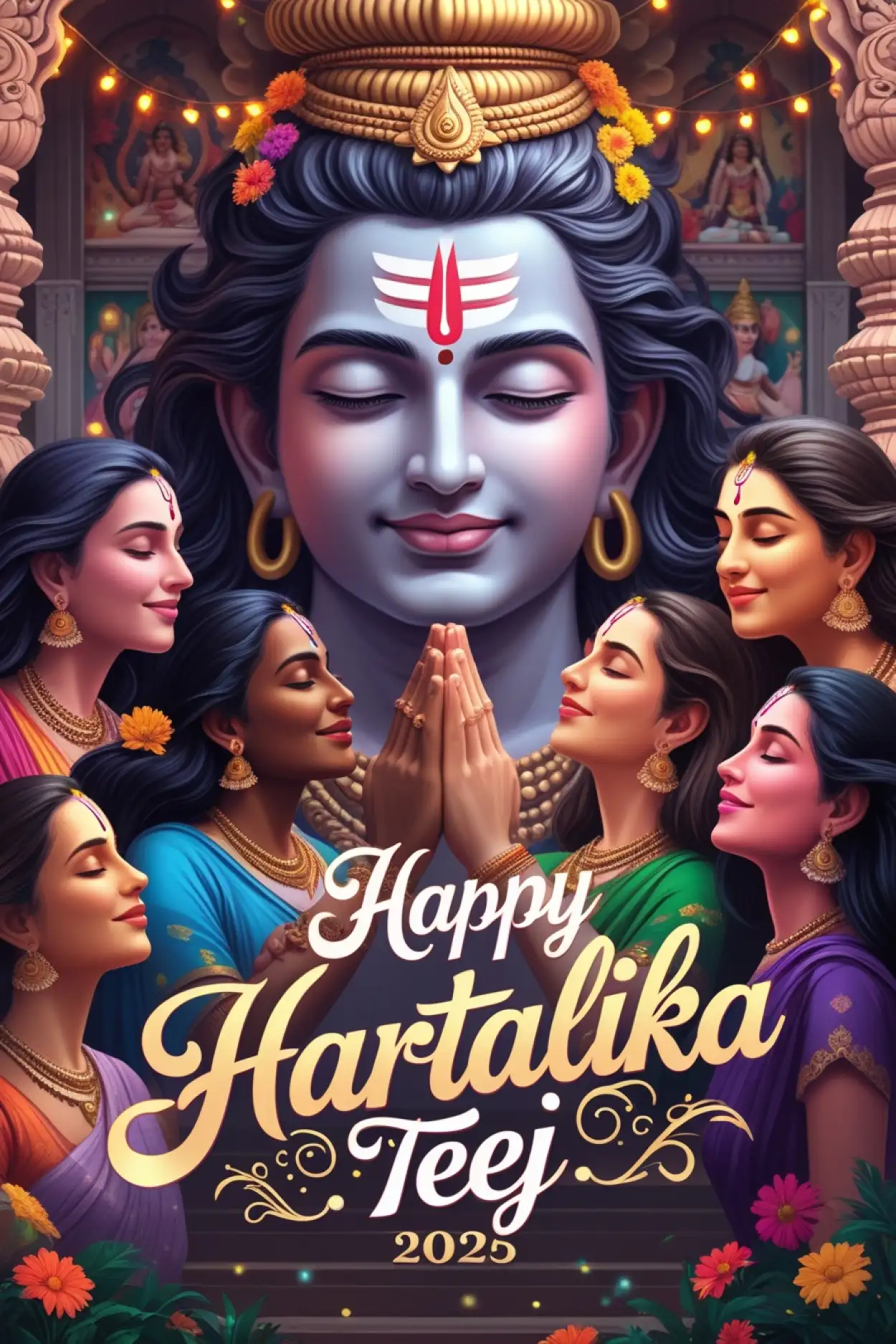 Free Download Happy Hartalika Teej 2025 WhatsApp DP Images - High Quality Happy Hartalika Teej 2025 Background