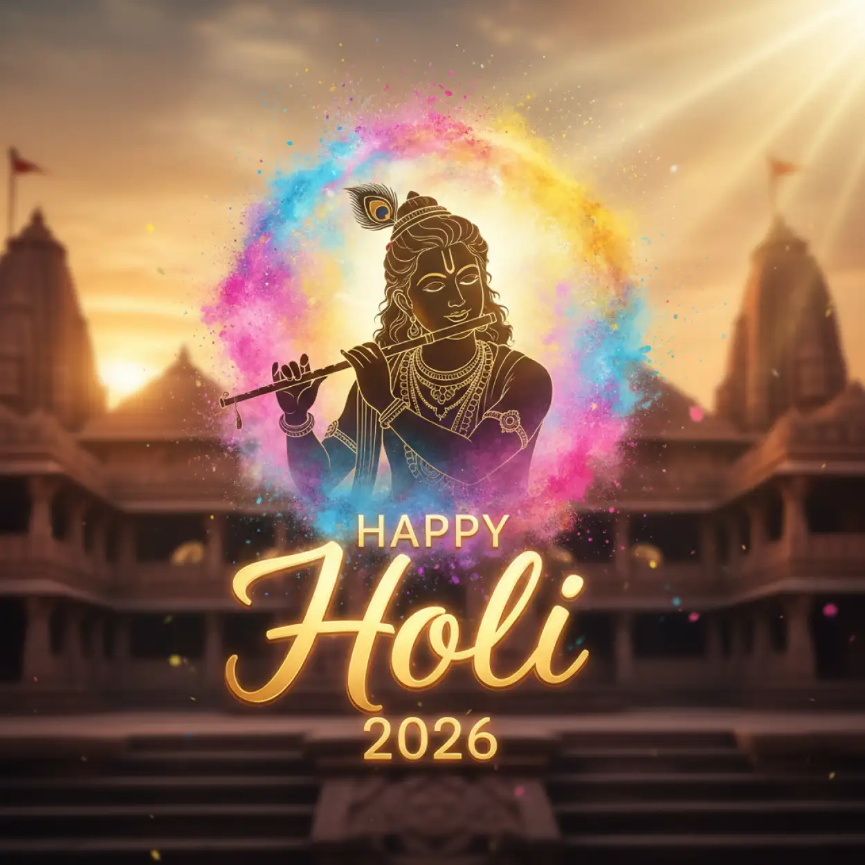 Free Download Happy Holi 2026 Blessing Messages - High Quality Happy Holi 2026 Image