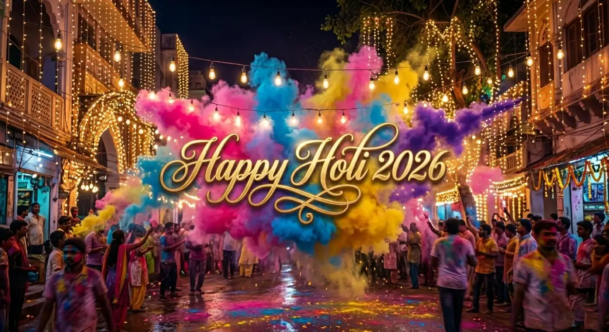 Free Download Happy Holi 2026 Greeting Card 4k Wallpaper 2 - High Quality Happy Holi Greeting Card 2026 Image