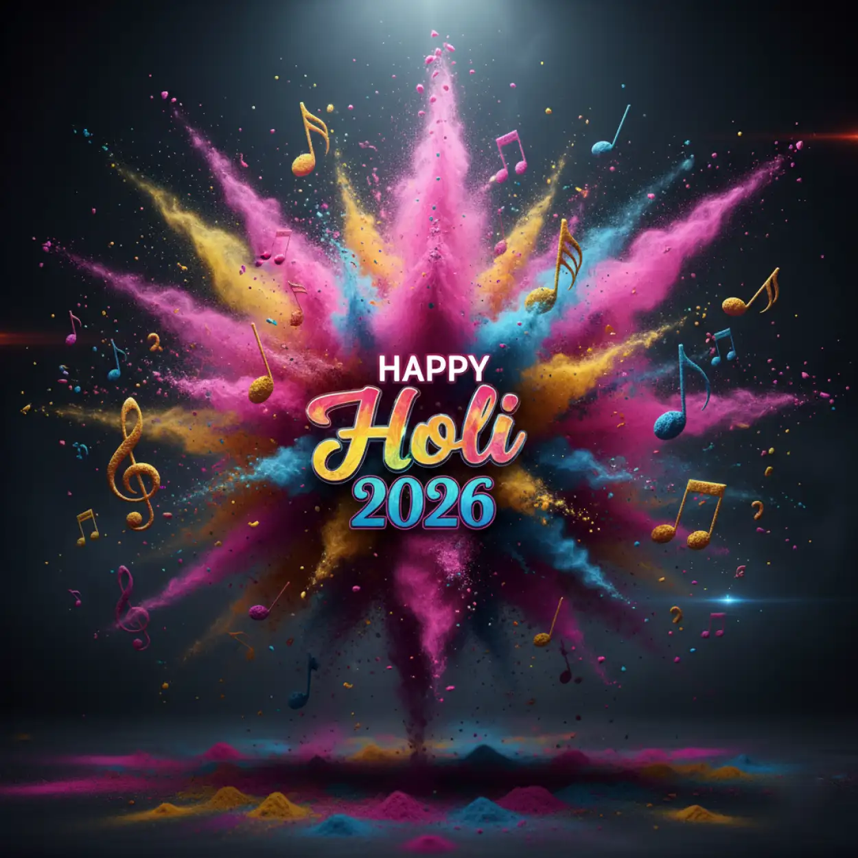 Free Download Happy Holi 2026 Greeting Card Animated Design 2 - High Quality Happy Holi Greeting Card 2026 Image