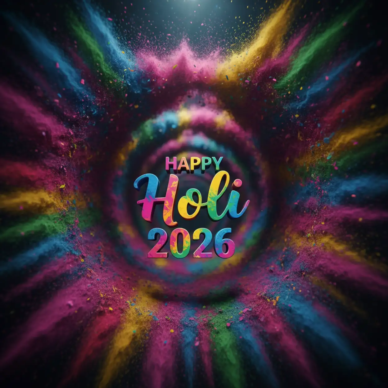 Free Download Happy Holi 2026 Greeting Card Bright Vibrant Colors 2 - High Quality Happy Holi Greeting Card 2026 Image