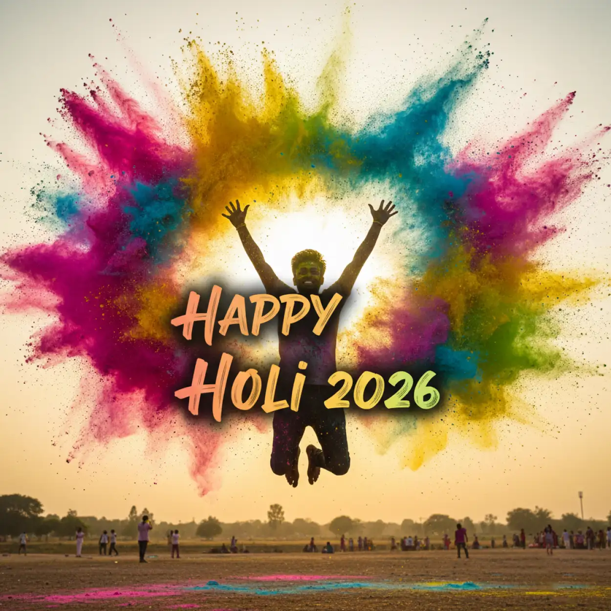 Free Download Happy Holi 2026 Greeting Card For Friends 2 - High Quality Happy Holi Greeting Card 2026 Image