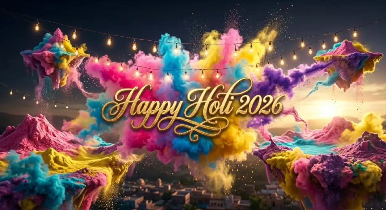 Free Download Happy Holi 2026 Greeting Card For Whatsapp Status 2 - High Quality Happy Holi Greeting Card 2026 Image