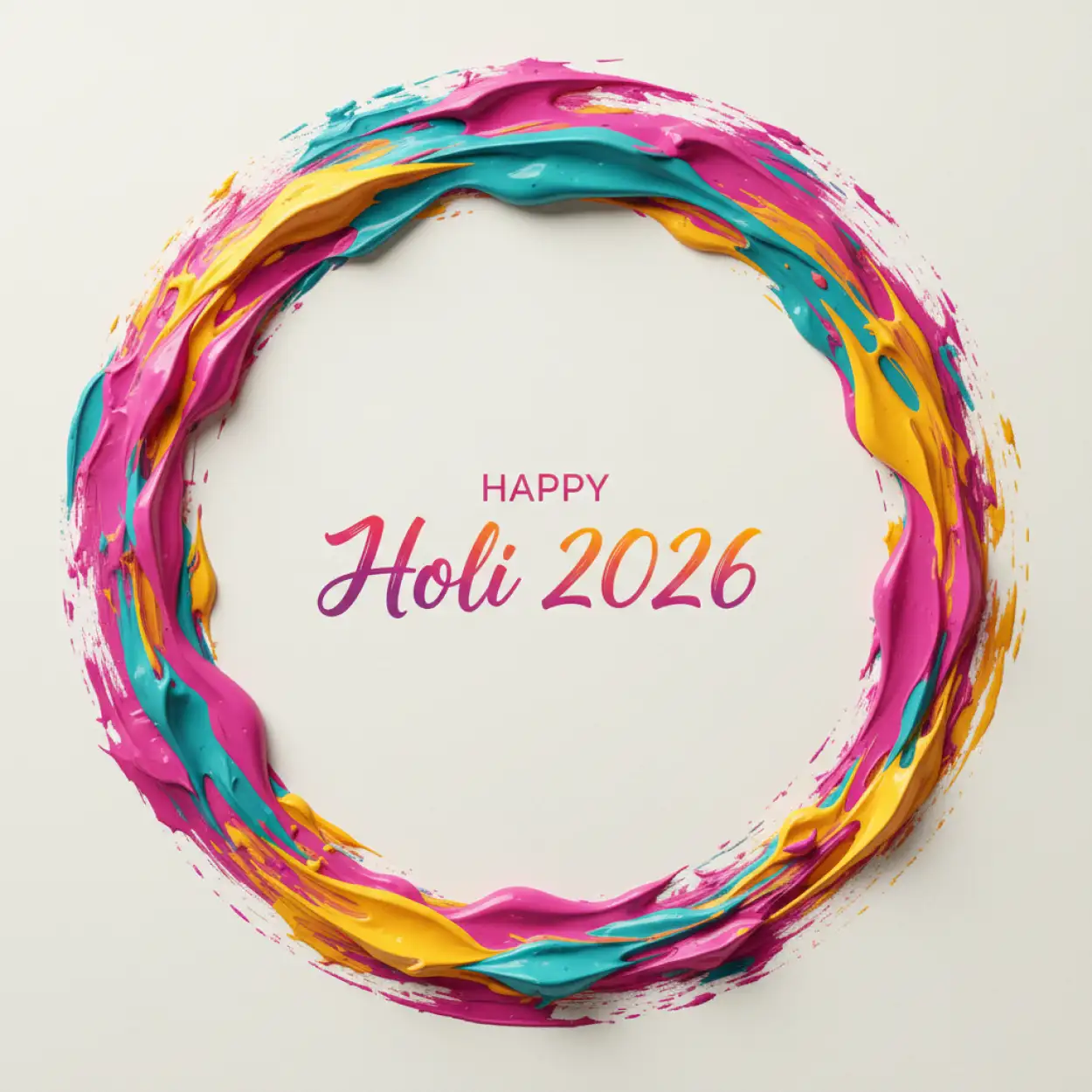 Free Download Happy Holi 2026 Greeting Card Handmade Idea 2 - High Quality Happy Holi Greeting Card 2026 Image