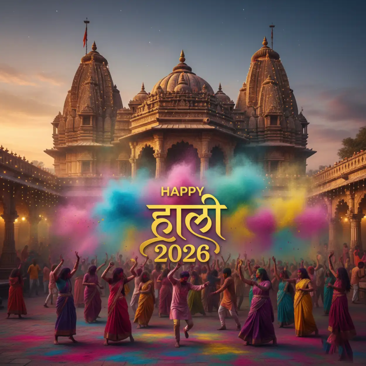 Free Download Happy Holi 2026 Greeting Card Hindi Message 2 - High Quality Happy Holi Greeting Card 2026 Image