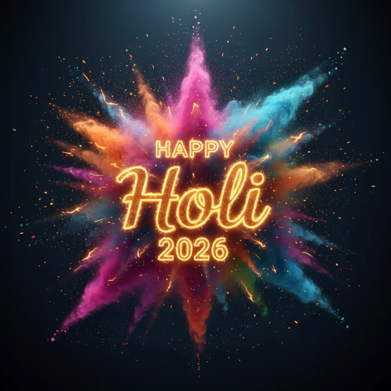 Free Download Happy Holi 2026 Greeting Card Hindu Festival Design 2 - High Quality Happy Holi Greeting Card 2026 Image