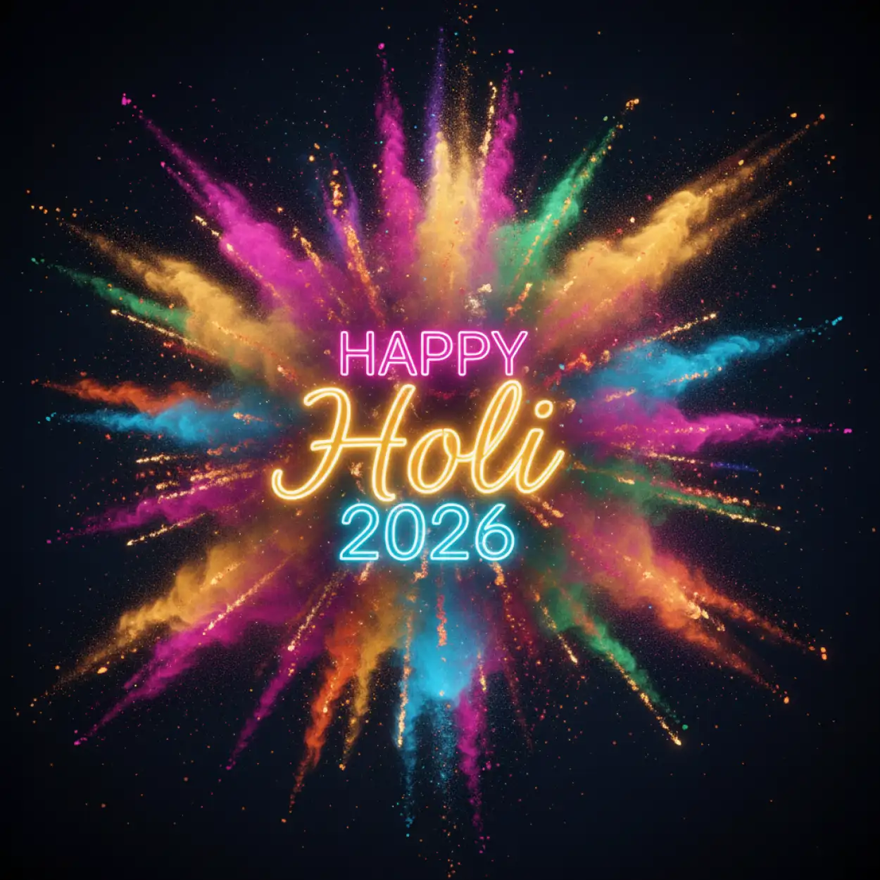 Free Download Happy Holi 2026 Greeting Card Indian Festival Theme 2 - High Quality Happy Holi Greeting Card 2026 Image