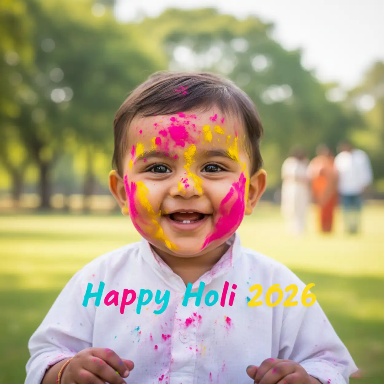 Free Download Happy Holi 2026 Greeting Card Kids Theme 2 - High Quality Happy Holi Greeting Card 2026 Image