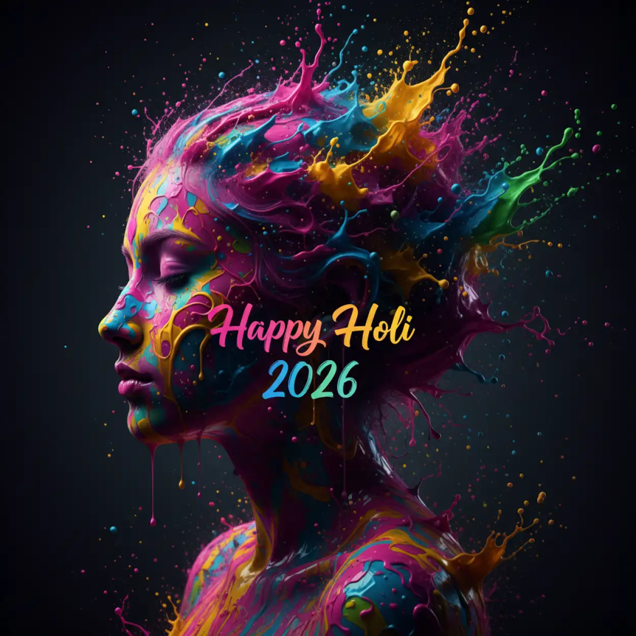 Free Download Happy Holi 2026 Greeting Card Photoshop Template 2 - High Quality Happy Holi Greeting Card 2026 Image