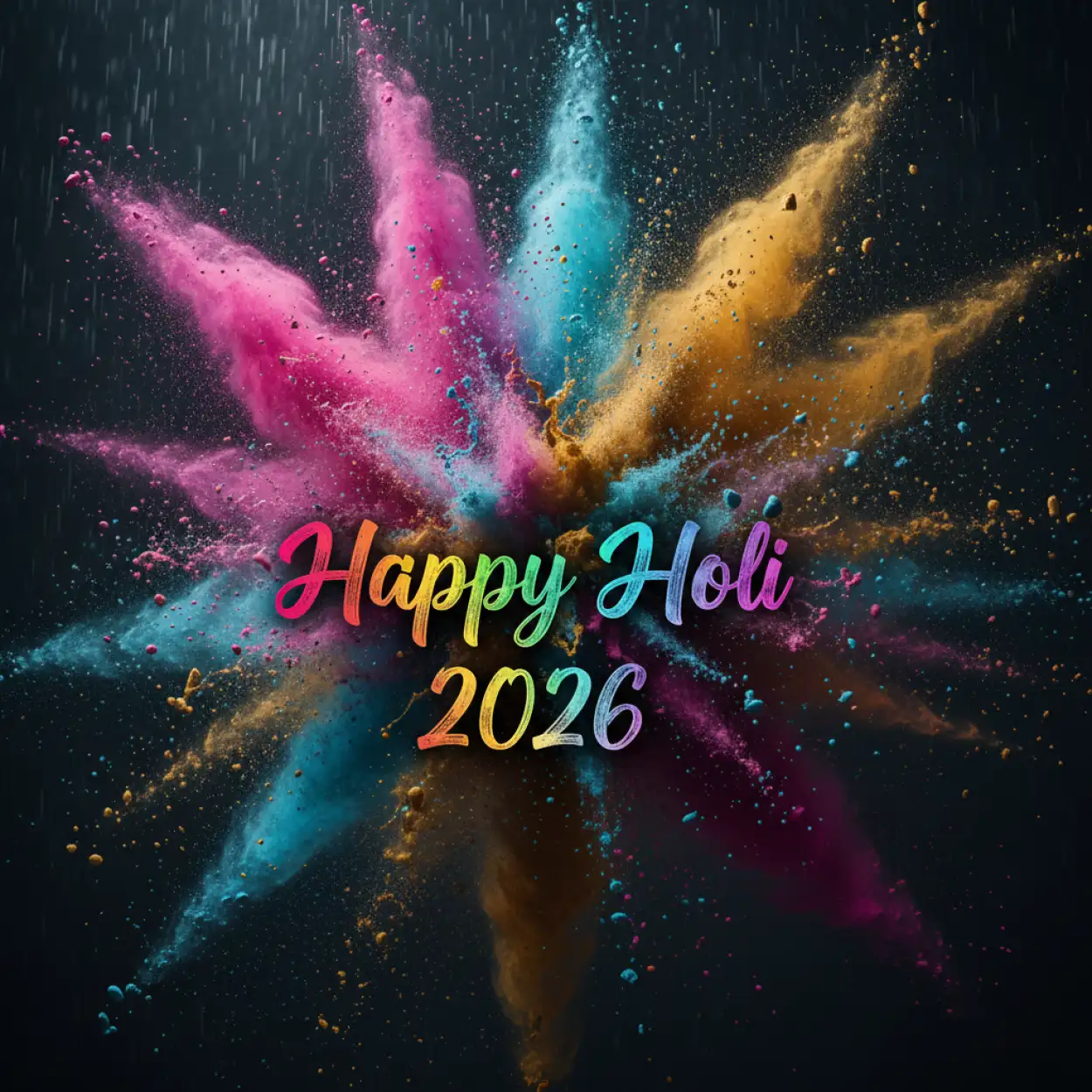 Free Download Happy Holi 2026 Greeting Card Powder Splash Border 2 - High Quality Happy Holi Greeting Card 2026 Image