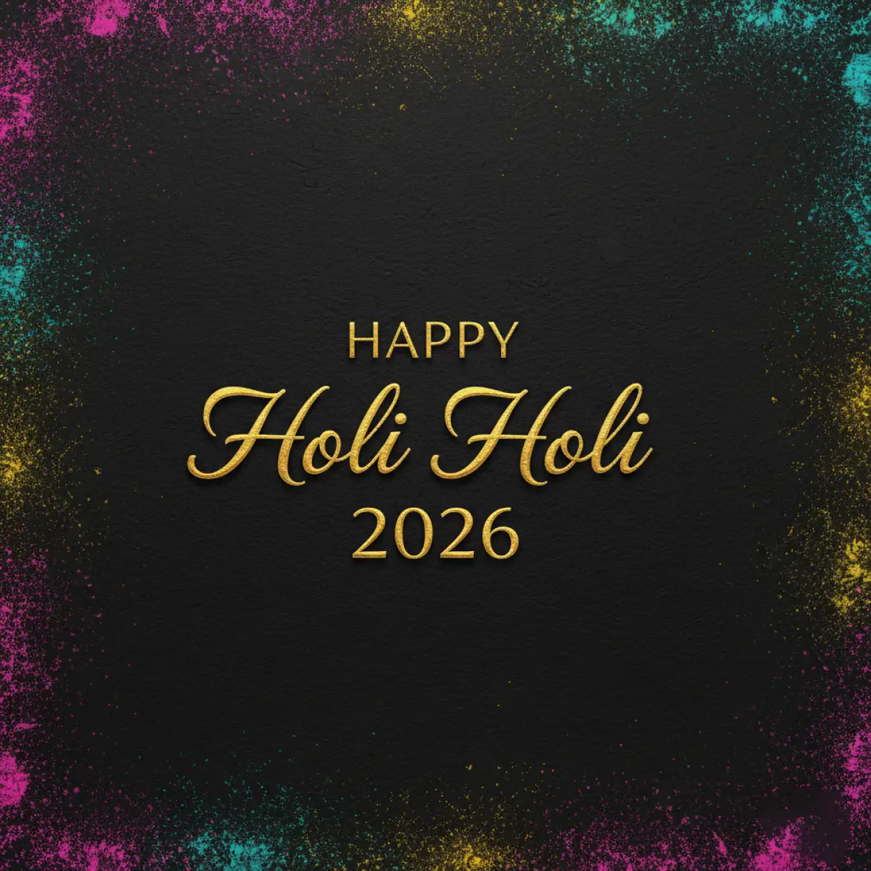 Free Download Happy Holi 2026 Greeting Card Square Size 2 - High Quality Happy Holi Greeting Card 2026 Image