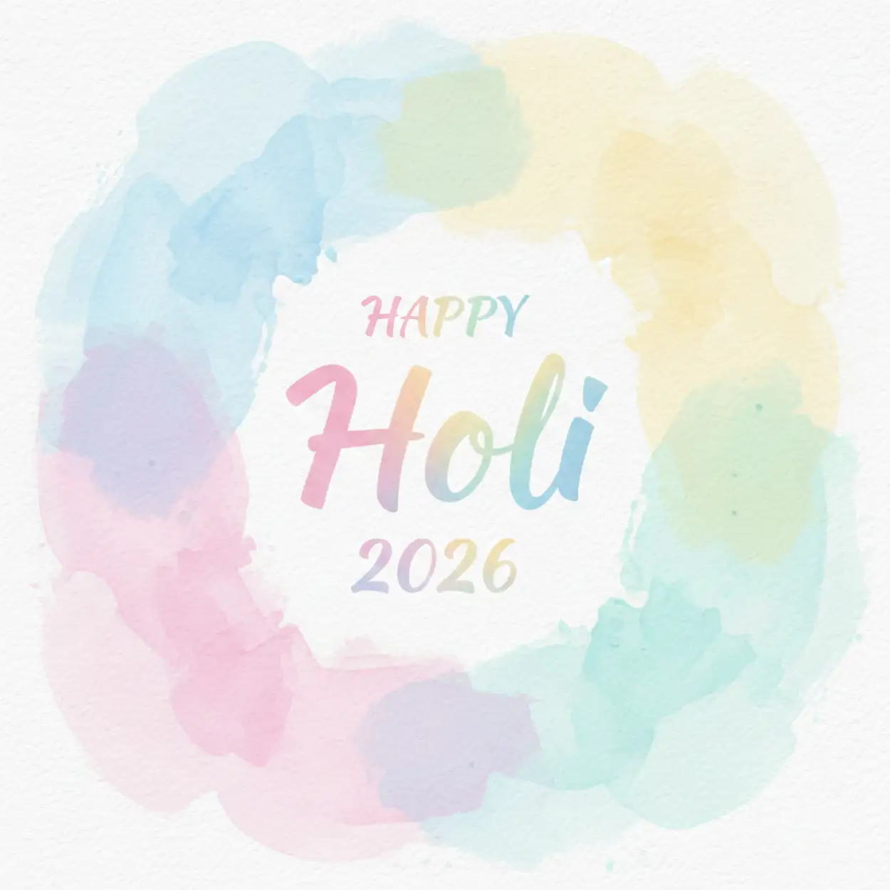 Free Download Happy Holi 2026 Greeting Card White Background 2 - High Quality Happy Holi Greeting Card 2026 Background Image