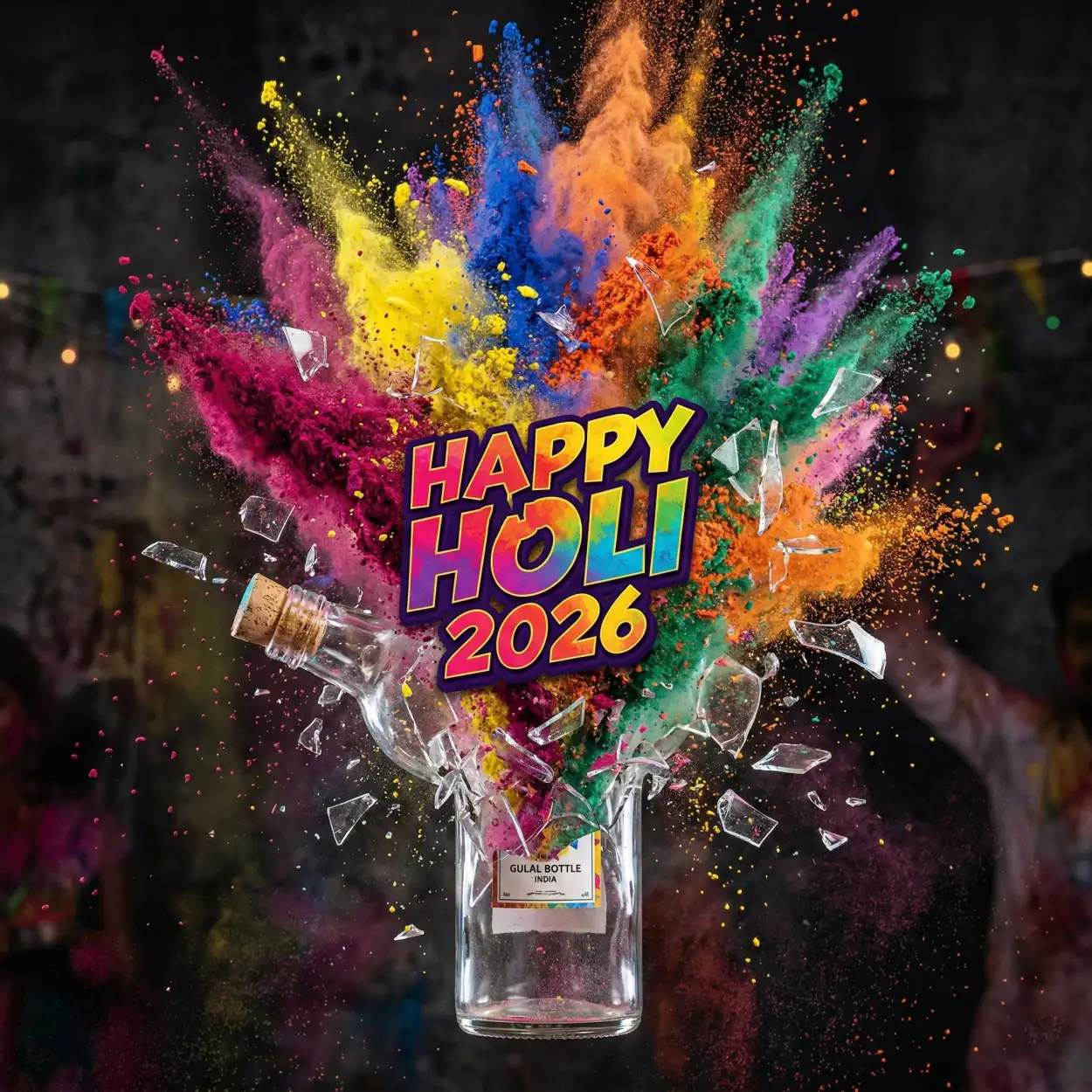 Free Download Happy Holi 2026 Photo Colorful Typography - High Quality Happy Holi 2026 Photo Image