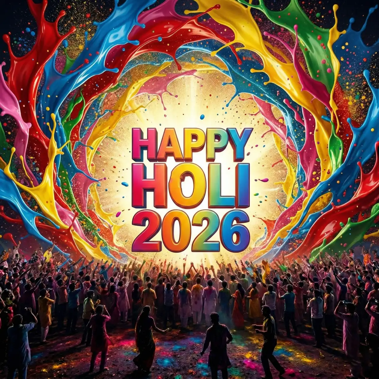 Free Download Happy Holi 2026 Photo Festive Poster - High Quality Happy Holi 2026 Photo Image