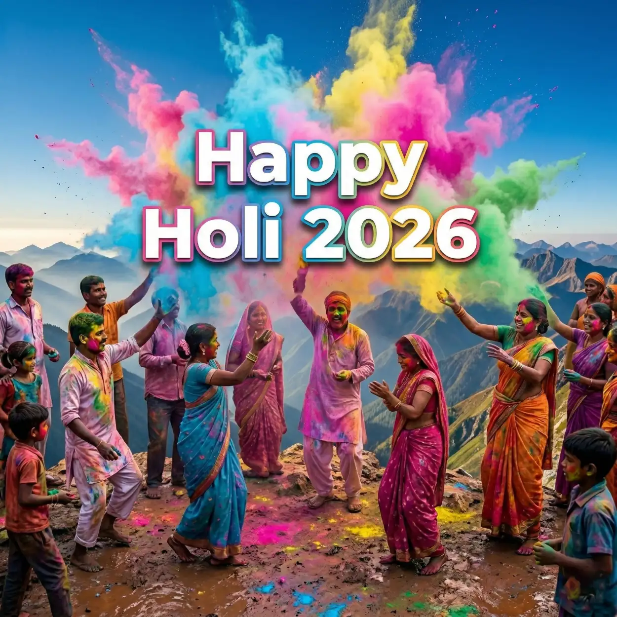 Free Download Happy Holi 2026 Photo Modern Poster Design - High Quality Happy Holi 2026 Photo Image
