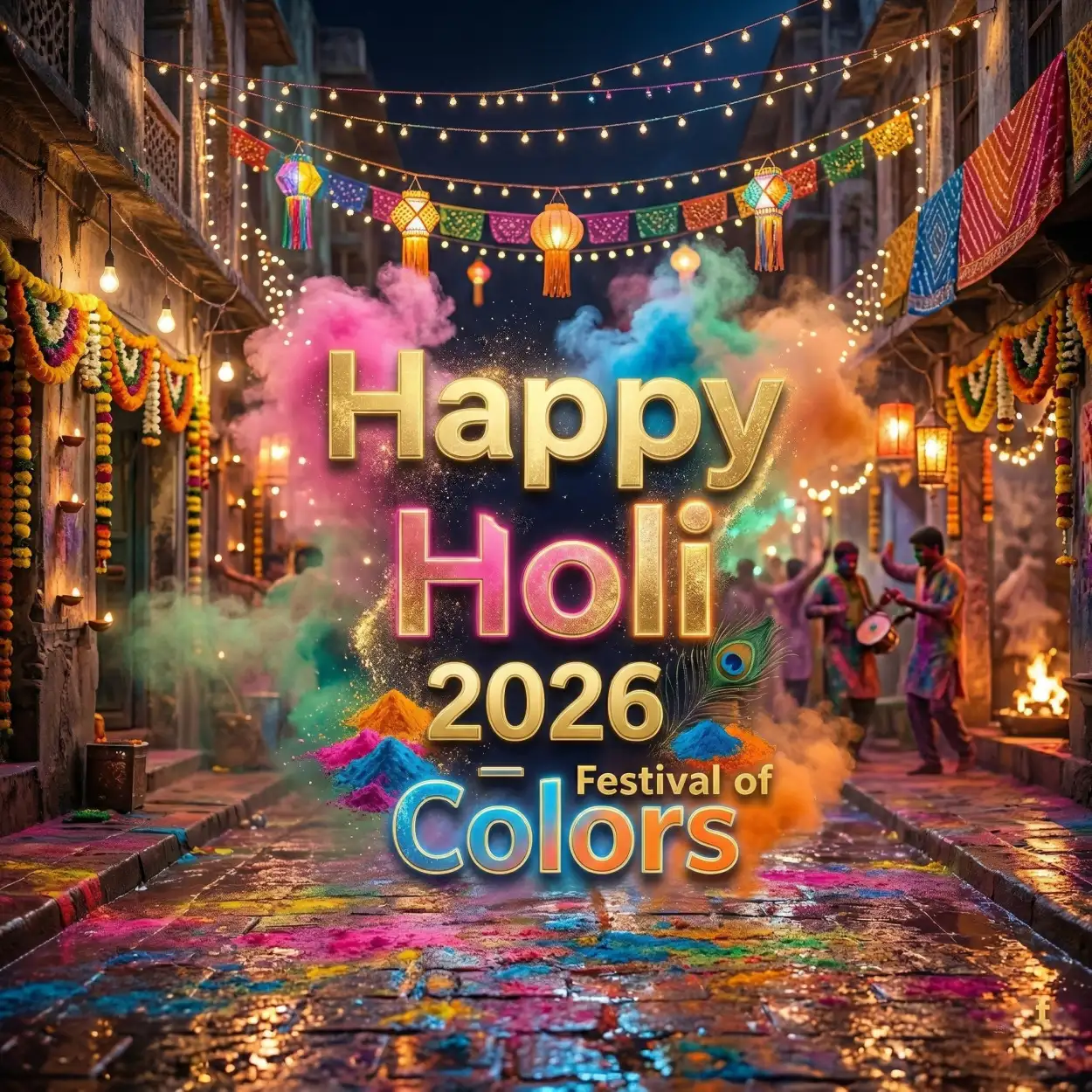Free Download Happy Holi 2026 Photo Square 1080x1080 - High Quality Happy Holi 2026 Photo Image