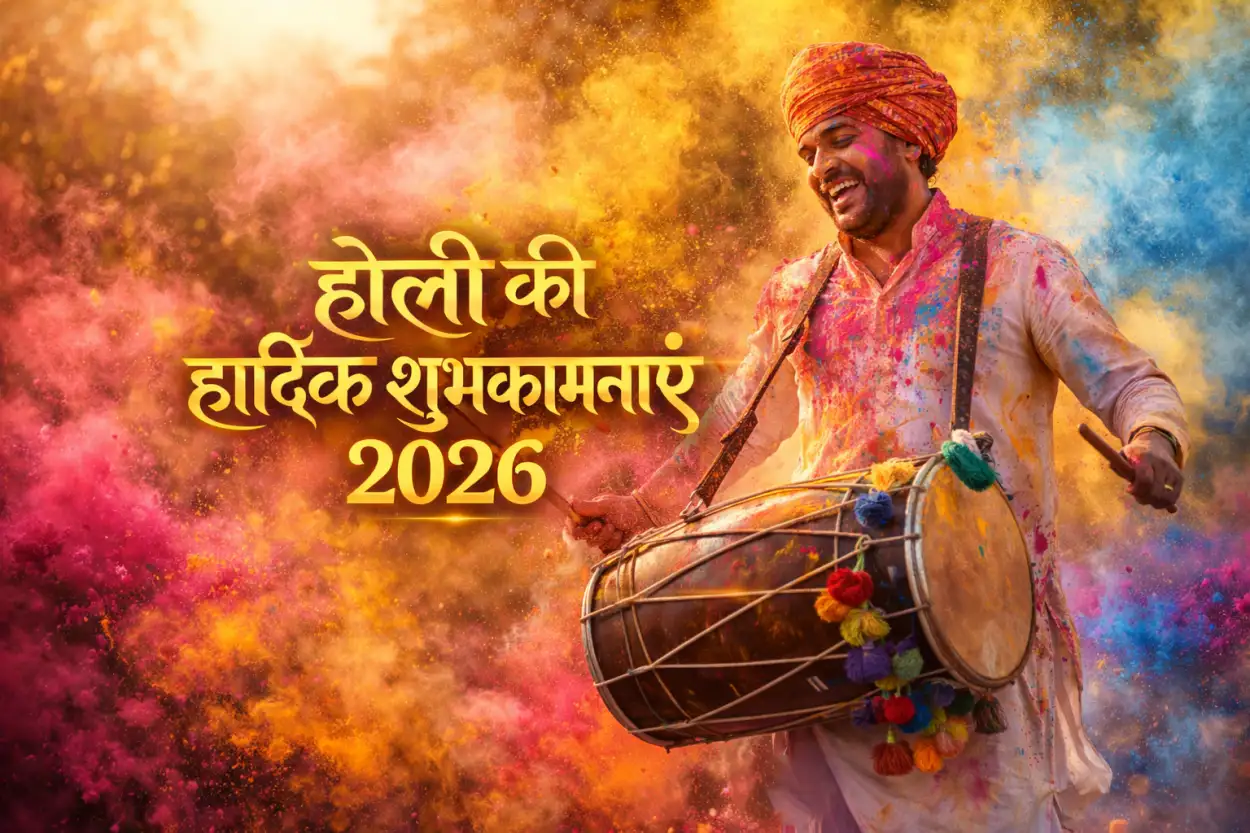 Free Download Happy Holi 2026 Photo With Dhol - High Quality Happy Holi 2026 Photo Image