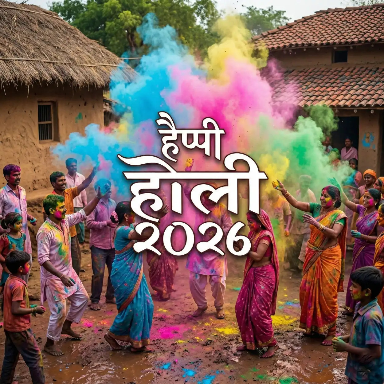 Free Download Happy Holi 2026 Photo With Gulal Splash - High Quality Happy Holi 2026 Photo Image