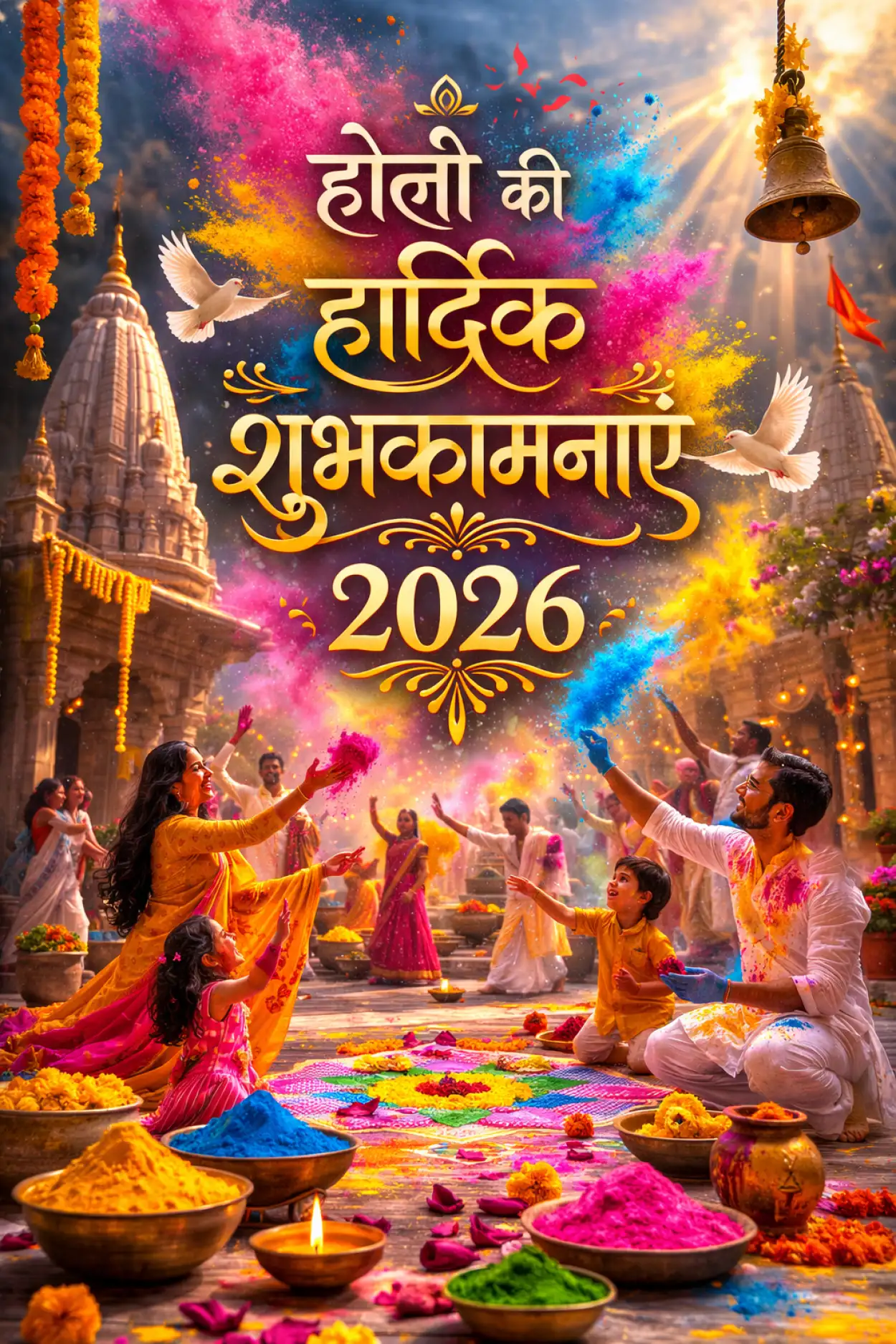 Free Download Happy Holi 2026 Photo With Krishna Theme - High Quality Happy Holi 2026 Photo Image