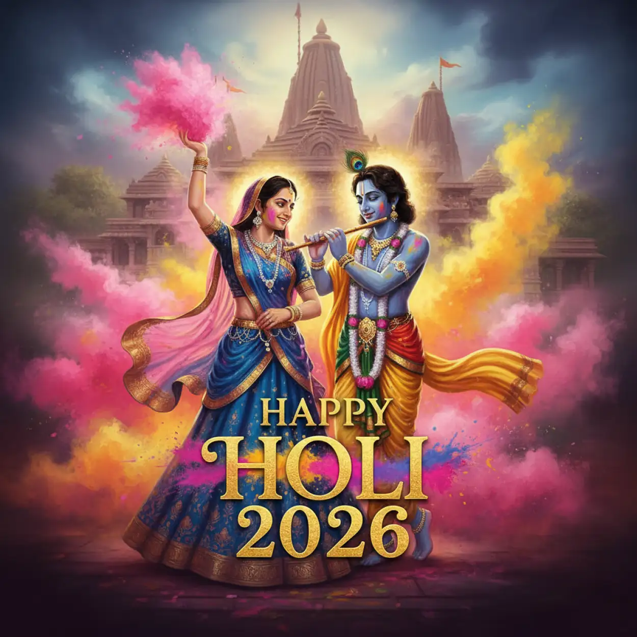 Free Download Happy Holi 2026 Radha Krishna Images - High Quality Happy Holi 2026 Image