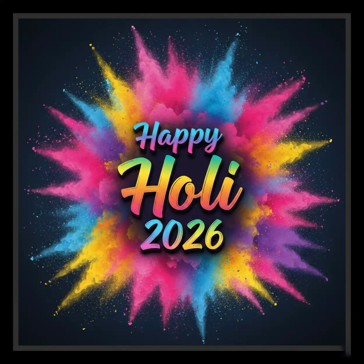 Free Download Happy Holi Celebration 2026 Rangoli Design 2 - High Quality Happy Holi Celebration 2026 Image