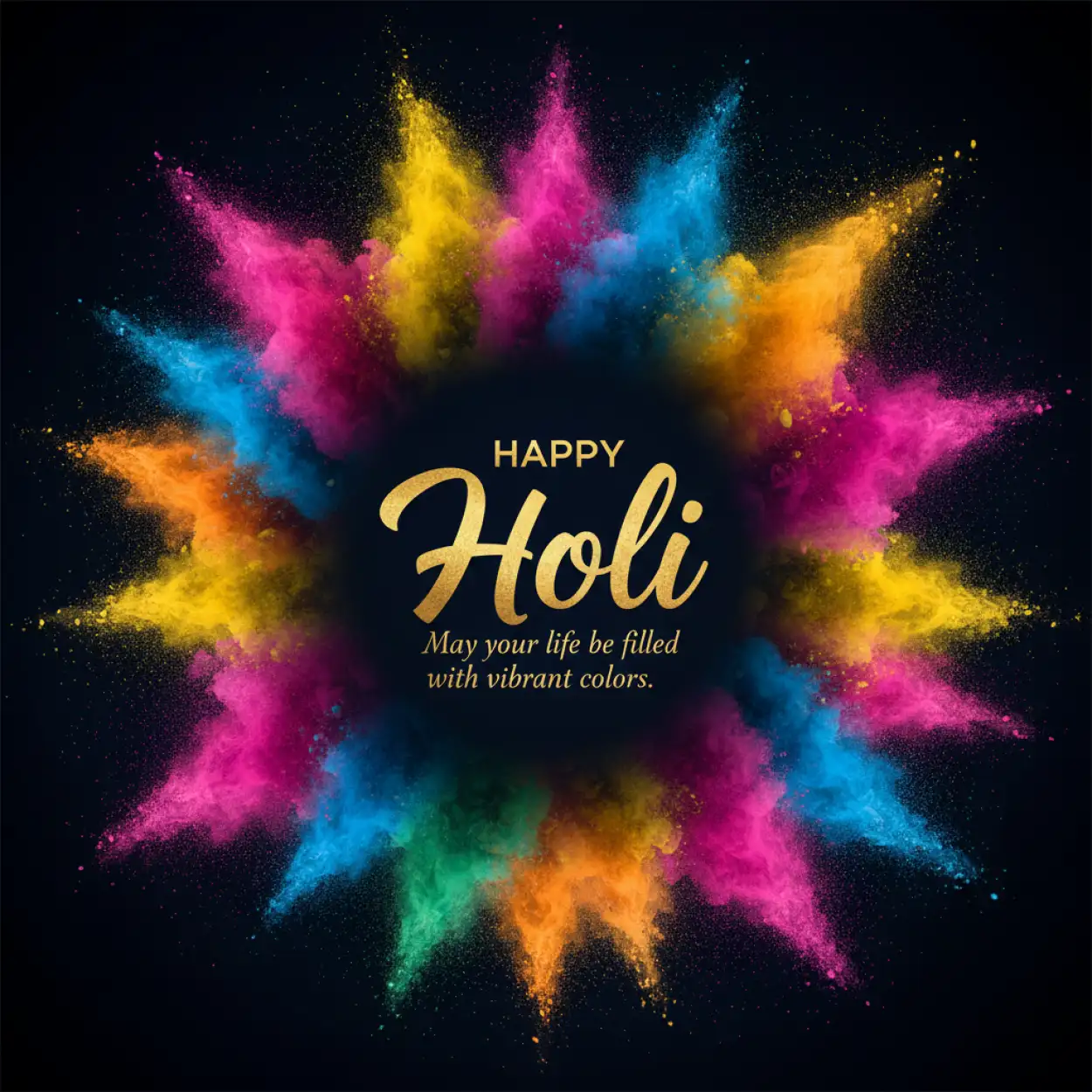 Free Download Happy Holi Greeting Card Bold Festival Typography - High Quality Happy Holi Greeting Card Design 2026 Image