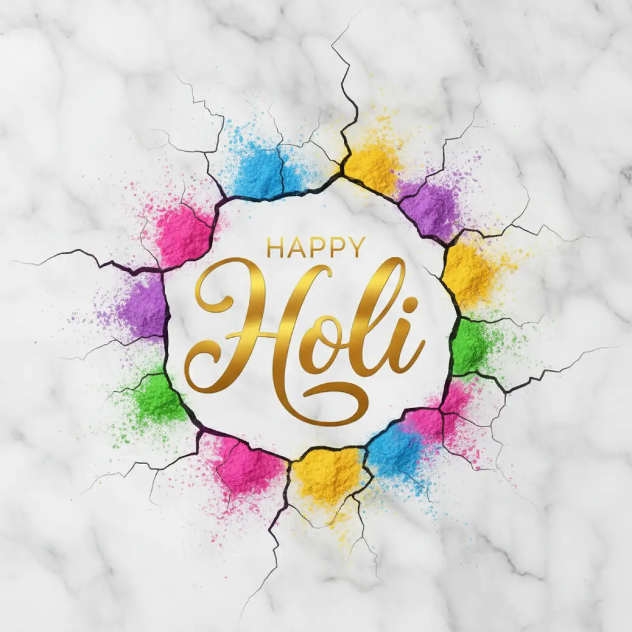 Free Download Happy Holi Greeting Card Colorful Typography - High Quality Happy Holi Greeting Card Design 2026 Image