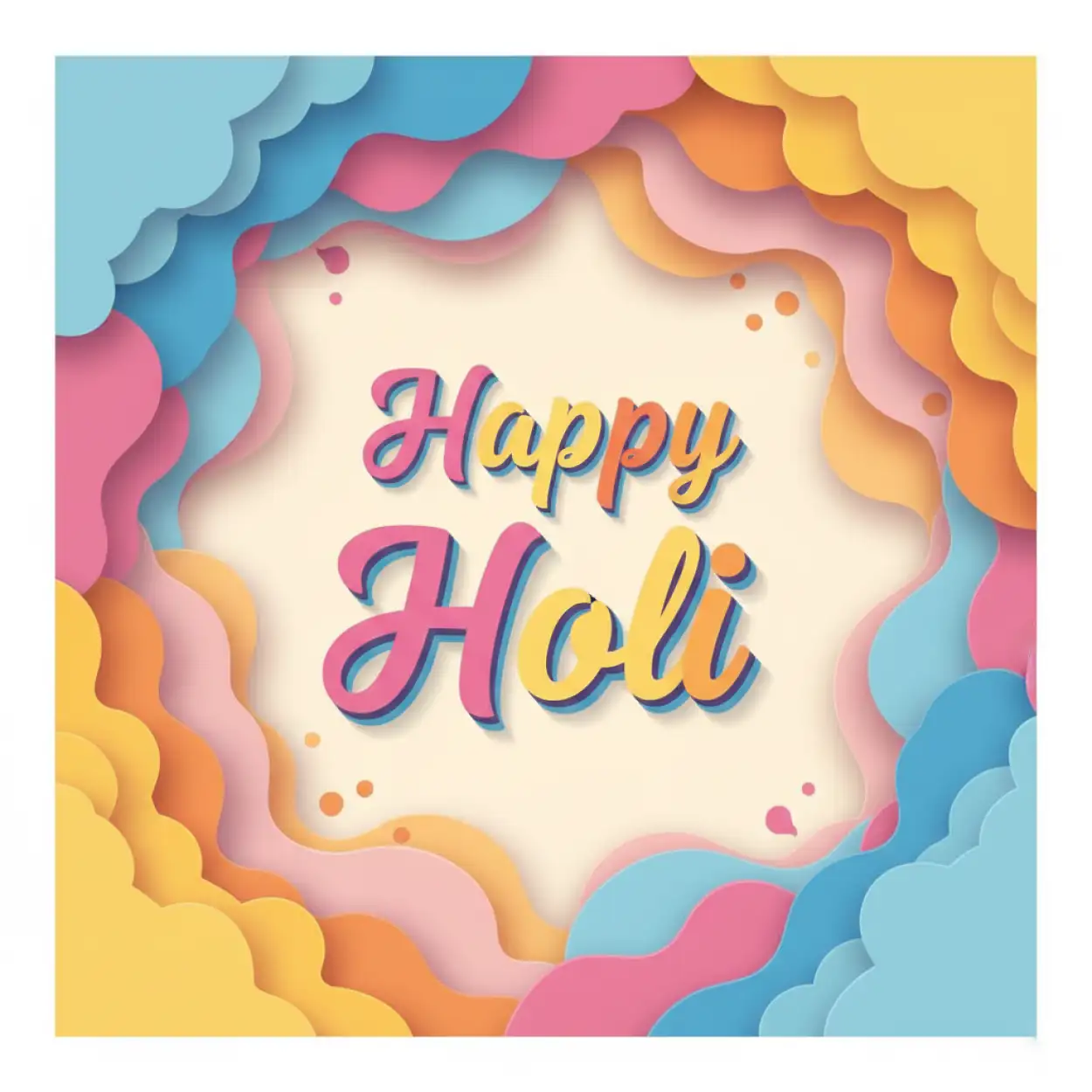 Free Download Happy Holi Greeting Card Decorative Frame Png - High Quality Happy Holi Greeting Card Design 2026 Transparent PNG